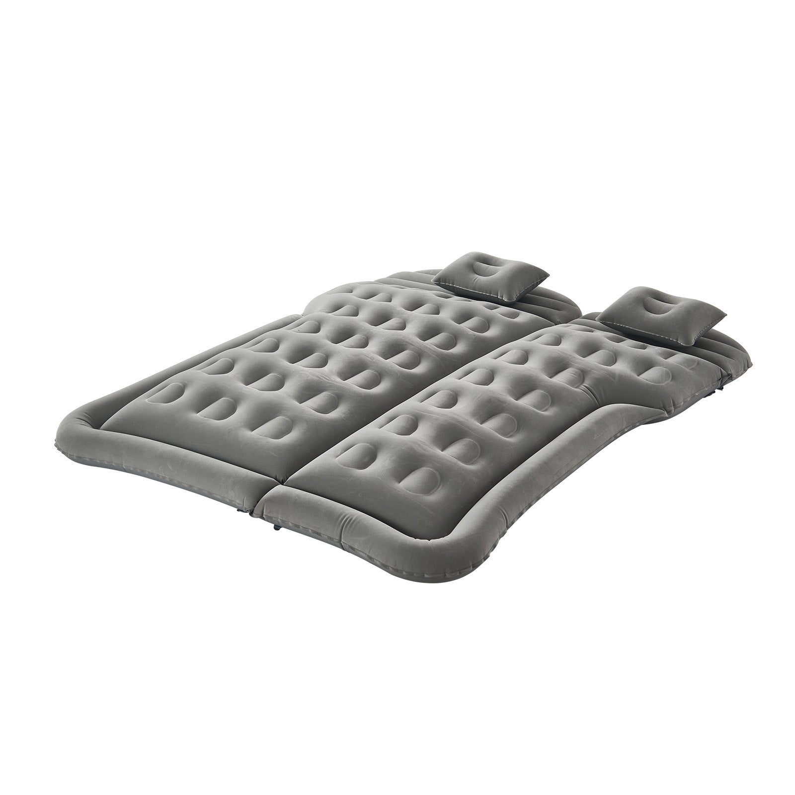 VEVOR Car Air Mattress, Inflatable Car Camping Mattress, Flocking Thickened Travel Beds, Comfortable and Durable Portable Sleeping Pad with Air Pump, Nozzle, Carry Bag, Fits Most SUV MPV Sedan, Gray