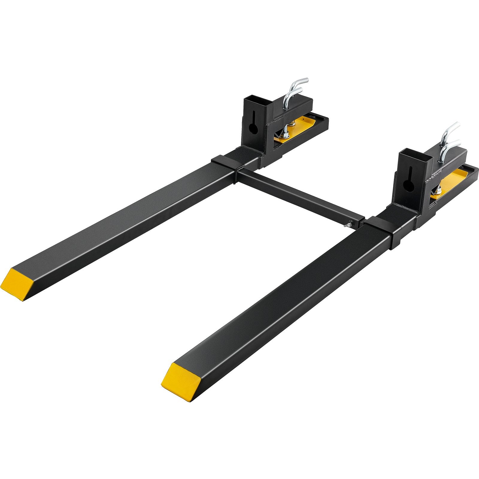 VEVOR Pallet Forks, 907 kg Clamp on Pallet Forks, 1490 mm Total Length Heavy Duty Pallet Forks with Adjustable Stabilizer bar, Tractor Bucket Forks for Tractor Attachments, Skid Steer, Loader Bucket