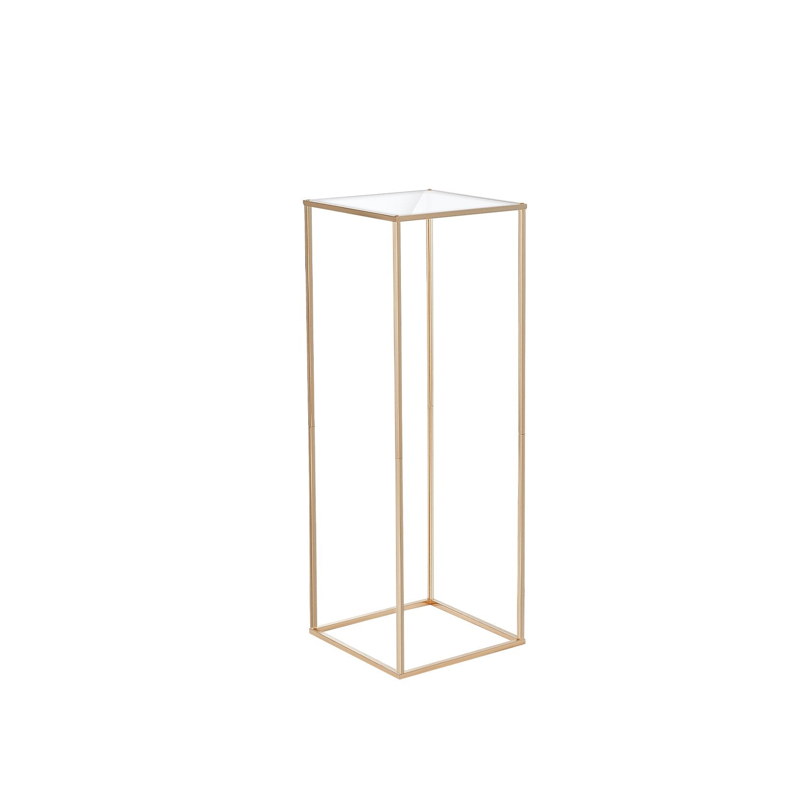 VEVOR 2PCS 31.5inch/80cm High Wedding Flower Stand, With Acrylic Laminate,Metal Vase Column Geometric Centerpiece Stands, Gold Rectangular Floral Display Rack for Events Reception, Party Decoration