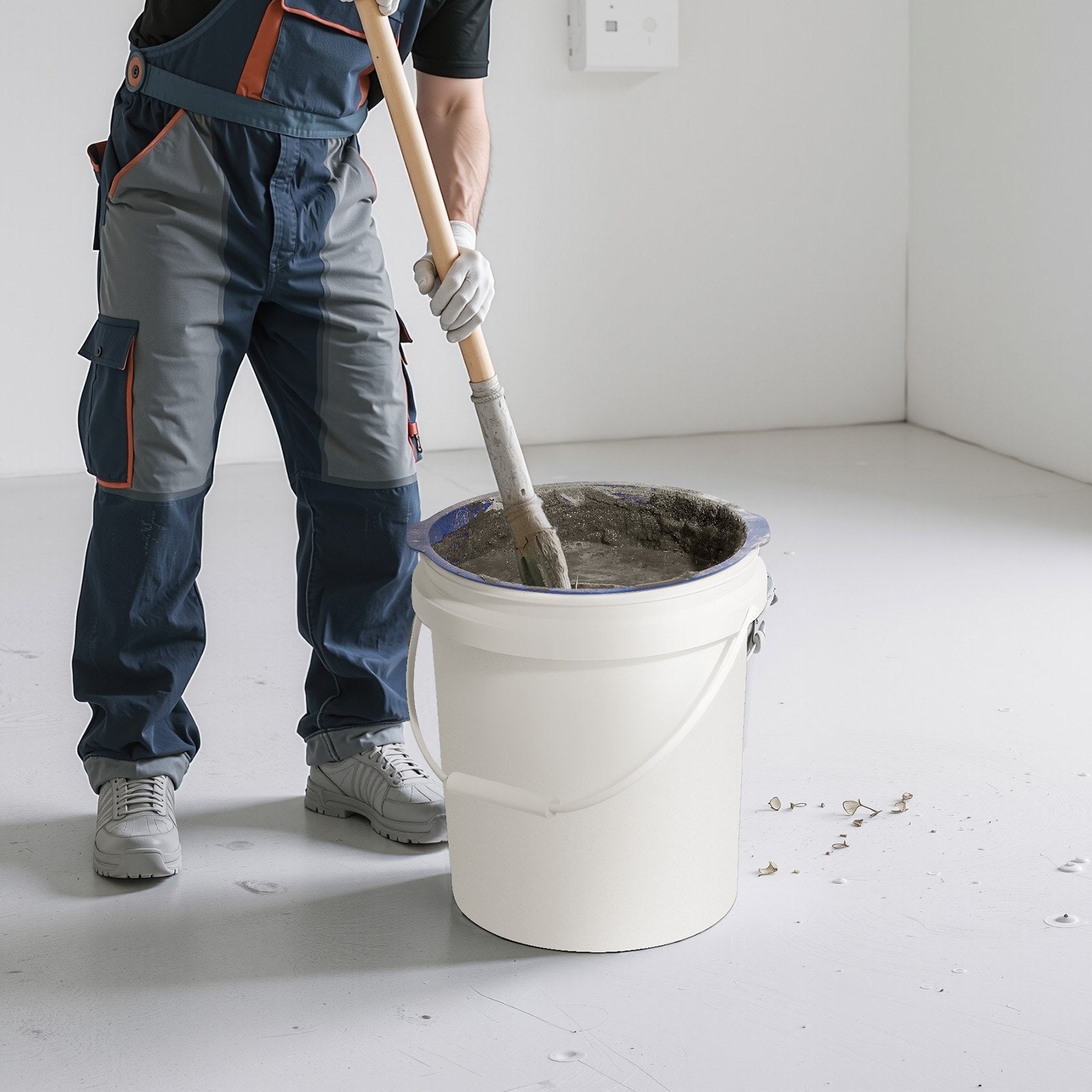 VEVOR 18.9L Bucket Liner for Concrete Mix, Reusable Silicone Mortar Bucket Liner for Thinset Paint Concrete Epoxy Mixing, Heavy-duty Grout Mixer Insert Tool with Graduated Measurements, Blue