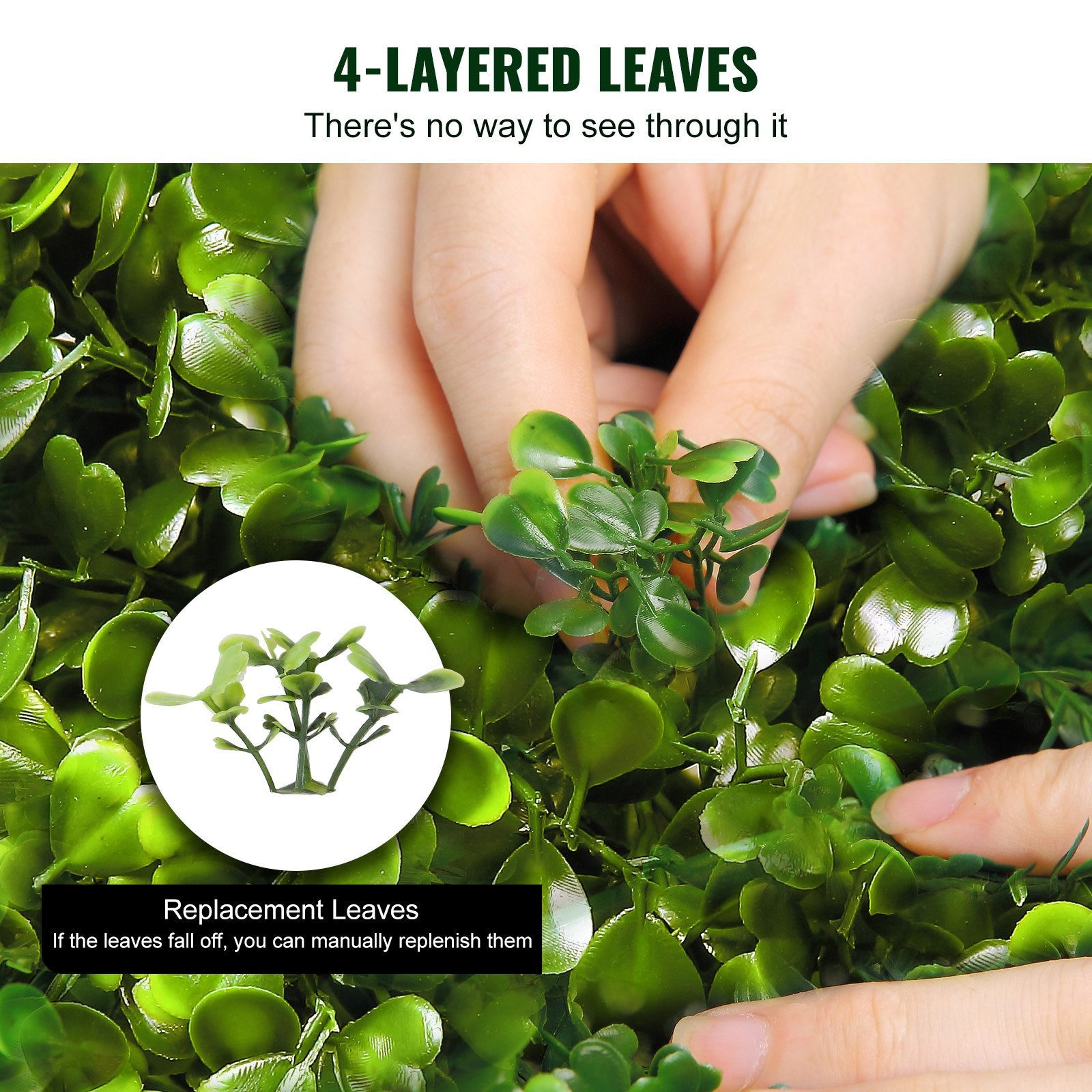 VEVOR Artificial Topiaries Boxwood Trees, 7.6cm Tall 2 Pieces Faux Topiary Plant Outdoor, All-year Green Feaux Plant w/ Replaceable Leaves for Decorative Indoor/Outdoor/Garden