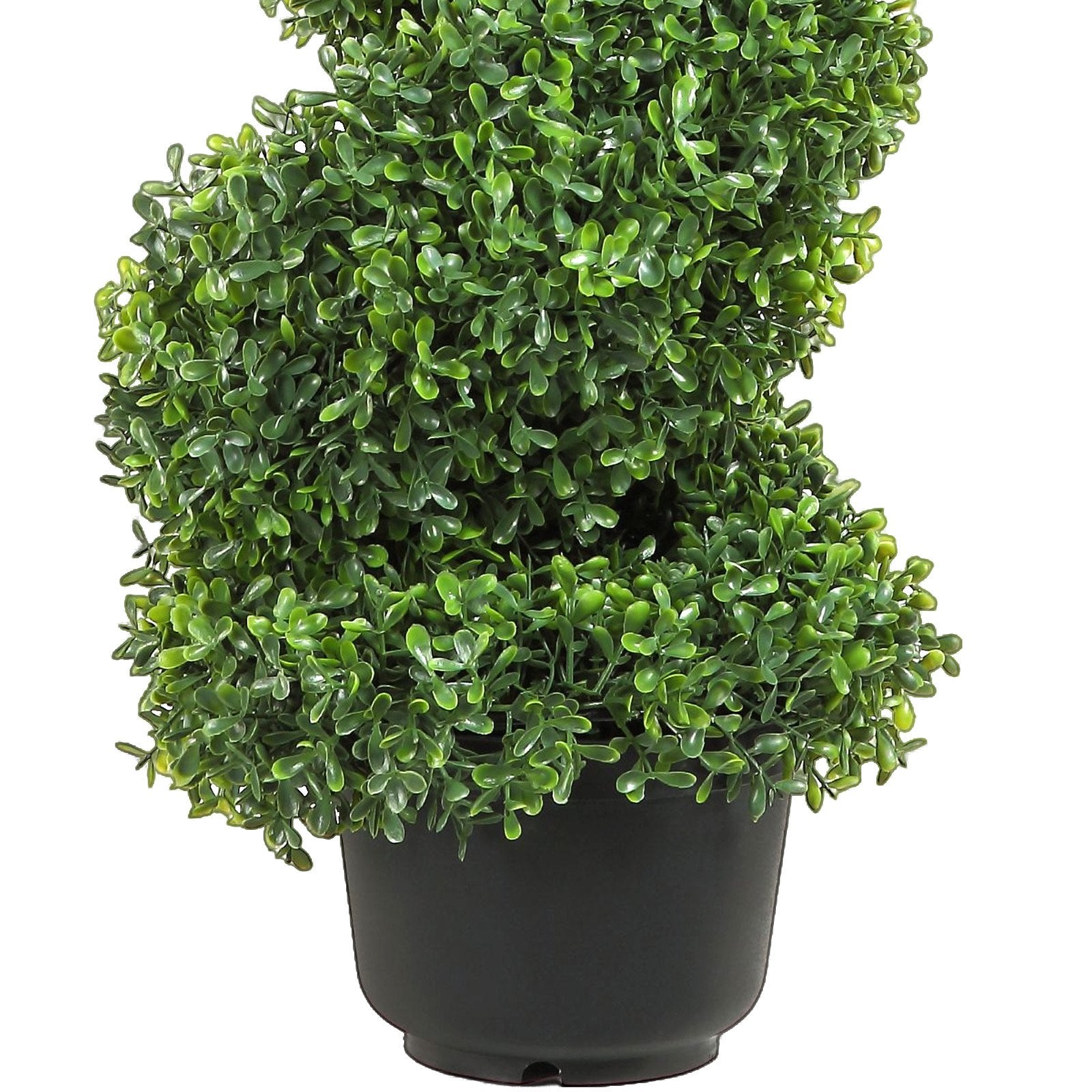 VEVOR Artificial Topiaries Boxwood Trees, 7.6cm Tall 2 Pieces Faux Topiary Plant Outdoor, All-year Green Feaux Plant w/ Replaceable Leaves for Decorative Indoor/Outdoor/Garden