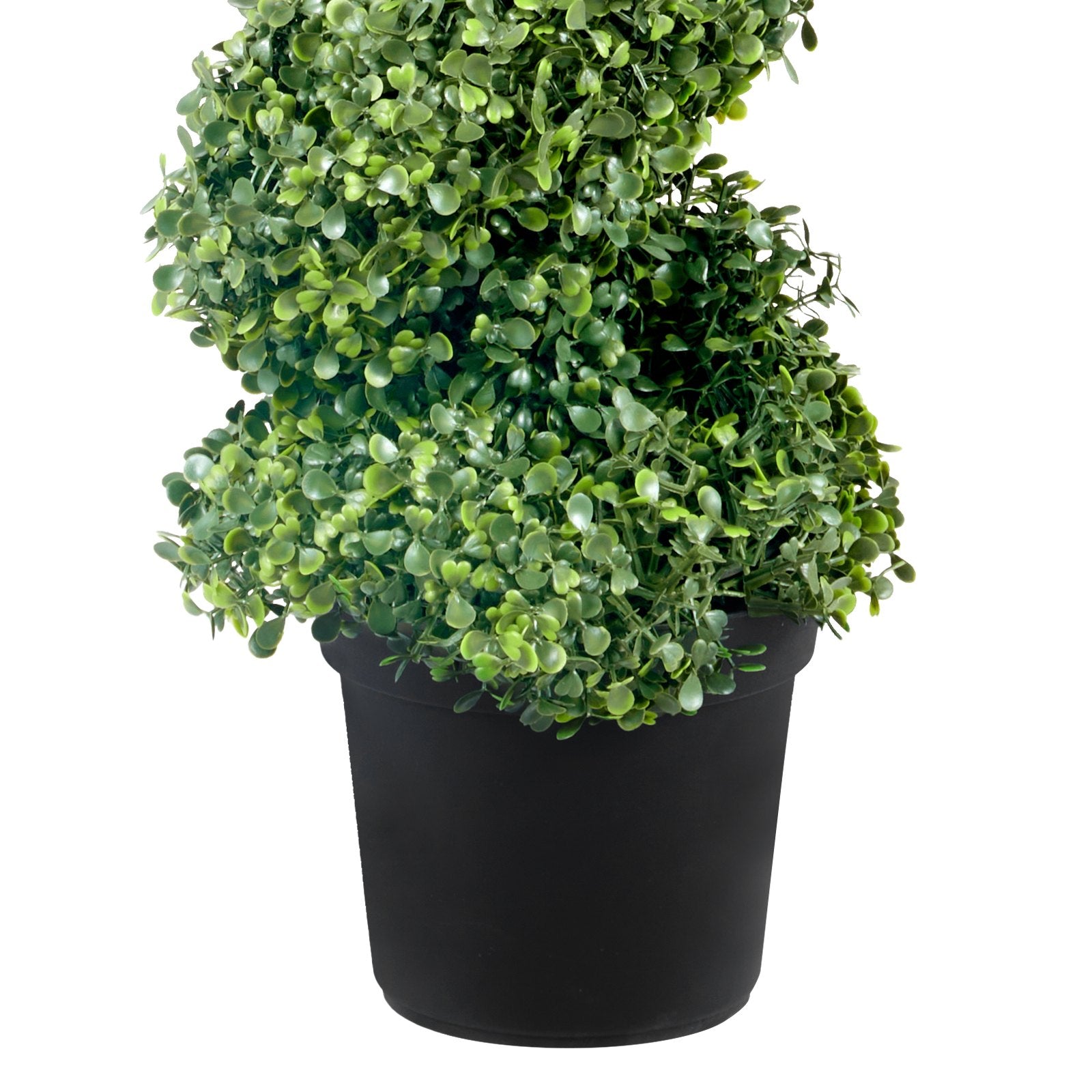 VEVOR Artificial Topiaries Boxwood Trees, 10cm Tall 2 Pieces Faux Topiary Plant Outdoor, All-year Green Feaux Plant w/ Replaceable Leaves for Decorative Indoor/Outdoor/Garden