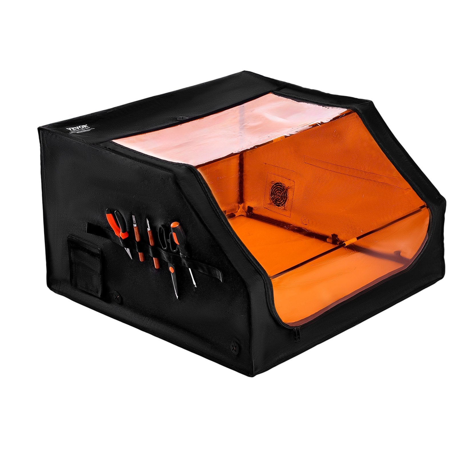 VEVOR Laser Engraver Enclosure, 800 x 800 x 500 mm, Flame Retardant and Fireproof Protective Cover, with Exhaust Fan and Pipe, Insulates Smoke, Noise and Eye Protection, Fits for Most Laser Engraver