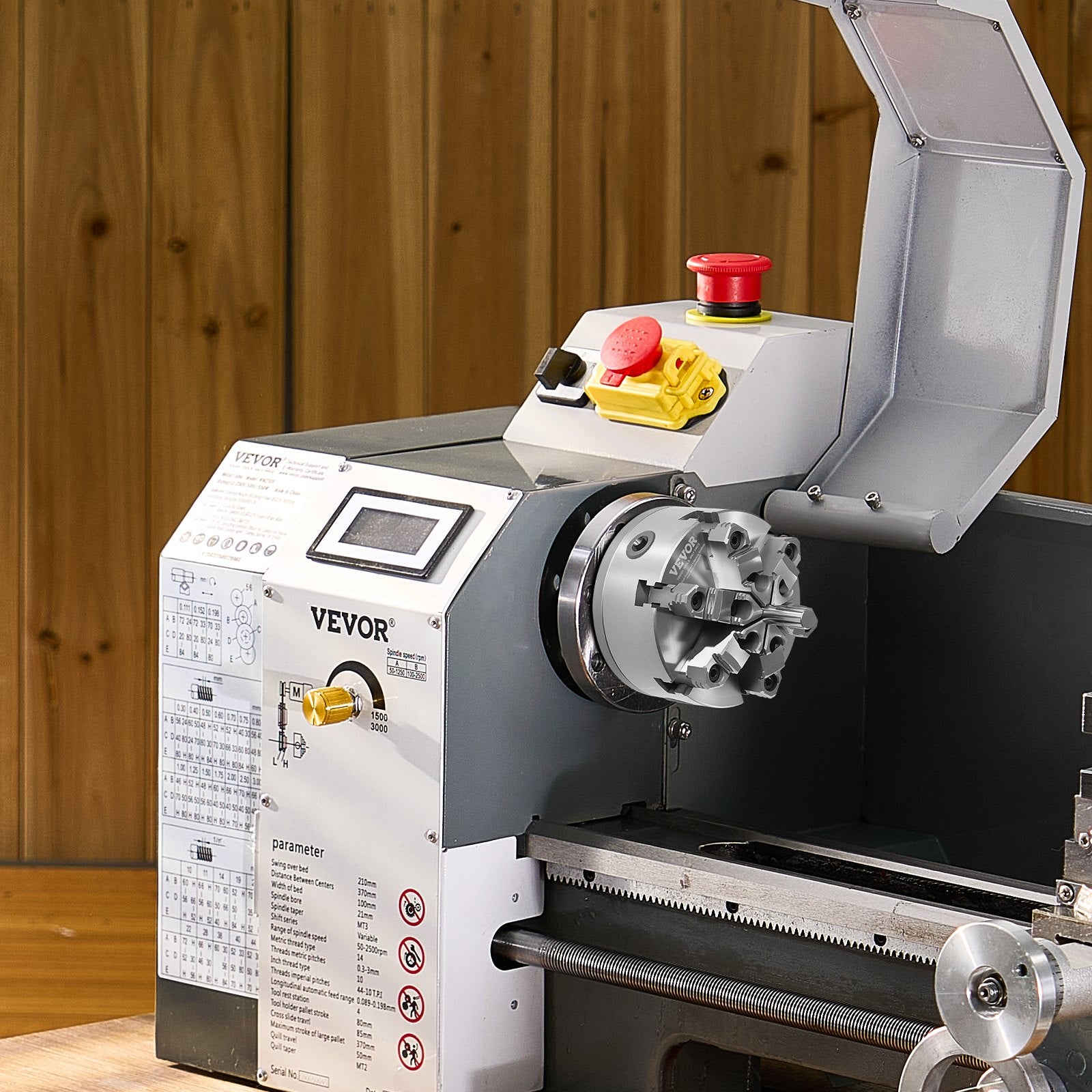 VEVOR 6-Jaw Lathe Chuck, 6 Inch 160 mm , Self-Centering Chuck with D1-4 Cam Lock Backing Plate, 0.12-5.71 in 3-145 mm Clamping Range with T-wrench Screws, HT300 Material, for Wood Metal Lathe