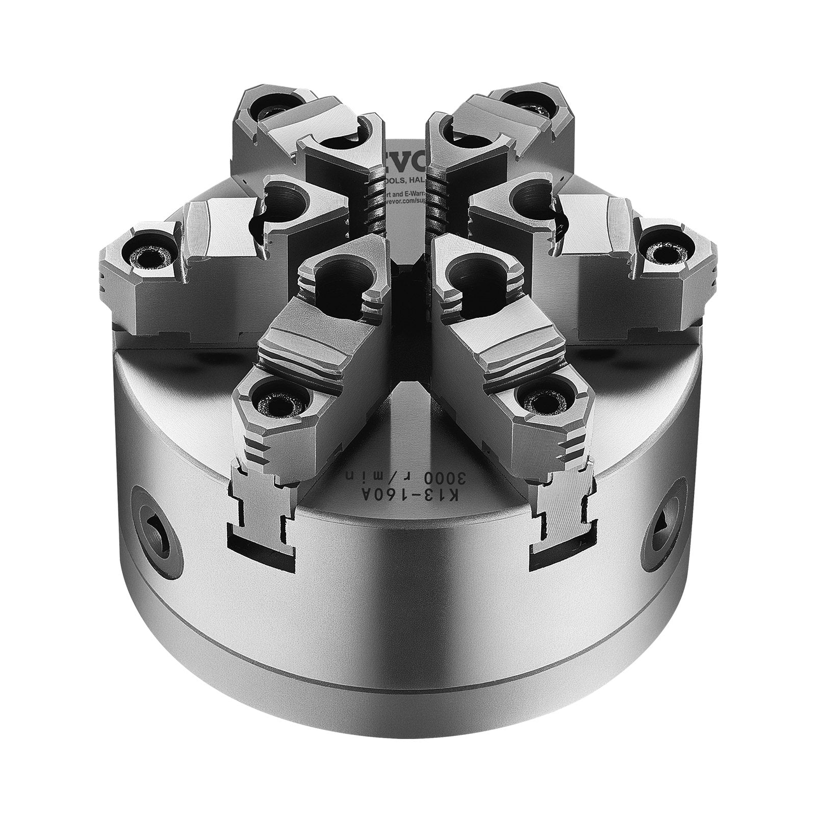 VEVOR 6-Jaw Lathe Chuck, 6 Inch 160 mm , Self-Centering Chuck with D1-4 Cam Lock Backing Plate, 0.12-5.71 in 3-145 mm Clamping Range with T-wrench Screws, HT300 Material, for Wood Metal Lathe