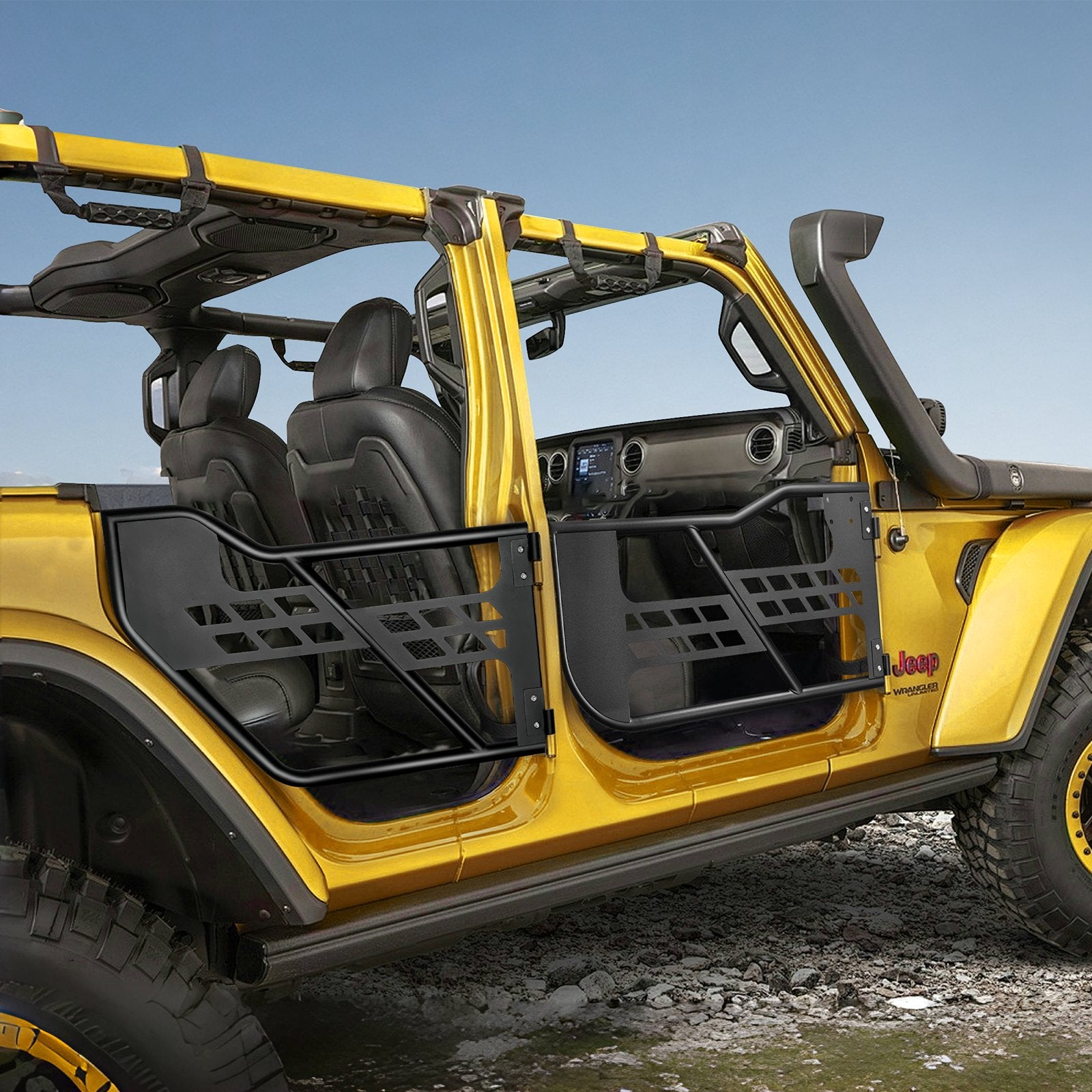 VEVOR Jeep Tube Doors, 4-Door, Hunting Style Jeep Tubular Door with Heavy-Duty Hinges & OE Latch, Jeep Doors with Rubber Pads, Fit for 2018-2024 Jeep Wrangler JL & 2020-2024 Jeep Gladiator JT