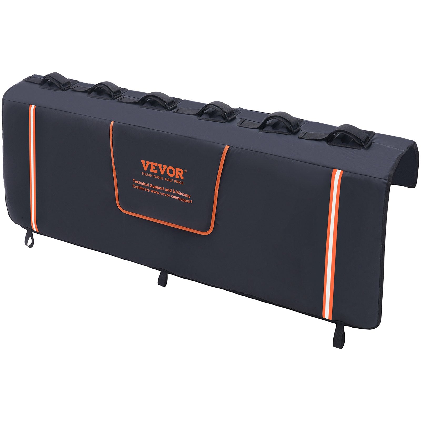 VEVOR Tailgate Bike Pad, 62" Truck Tailgate Pad Carry 6 Mountain Bikes, Upgraded Grooves Tailgate Protection Pad with Reflective Strips and Tool Pockets, with Camera Opening for Most Pickup Trucks