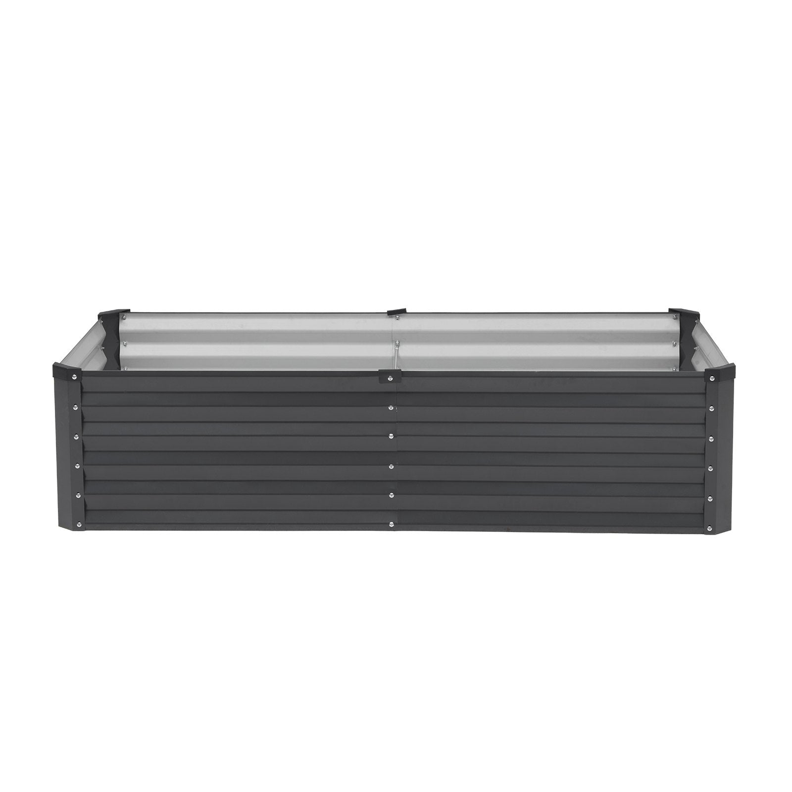 VEVOR Metal Raised Garden Bed, 6 x 3 x 1.5 ft Outdoor Galvanized Planter Box, with Open Bottom, Large Planter Raised Bed for Gardening Vegetables, Flowers, Herbs, and Succulent Plants, Dark Gray