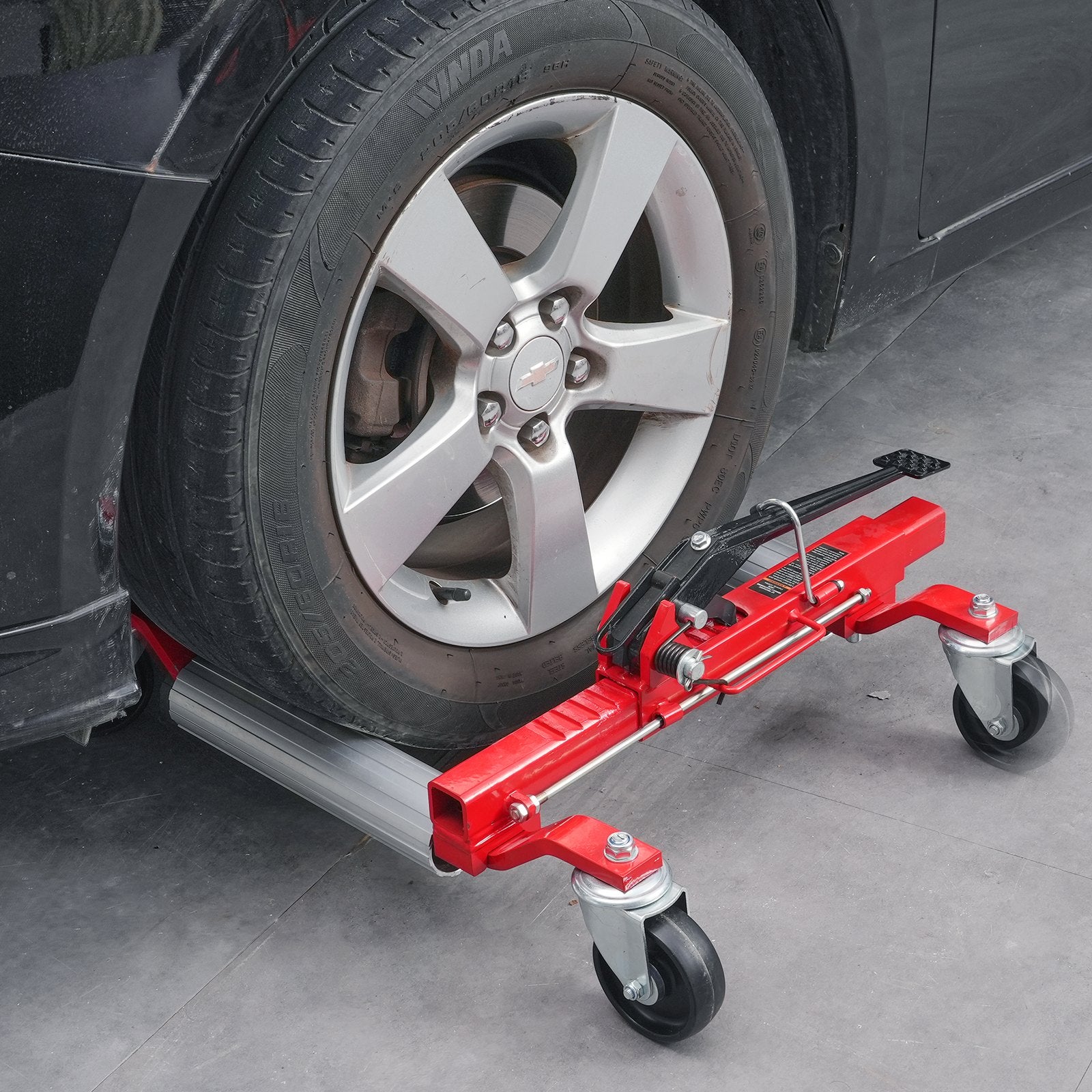 VEVOR Wheel Dolly, Max Capacity 1500 Lbs Car Dolly, Car Jack Dolly Lifter with 360° Rotatable Wheels, Heavy Duty Vehicle Positioning Ratchet Tire Jack, for Vehicle Car Auto Repair Moving