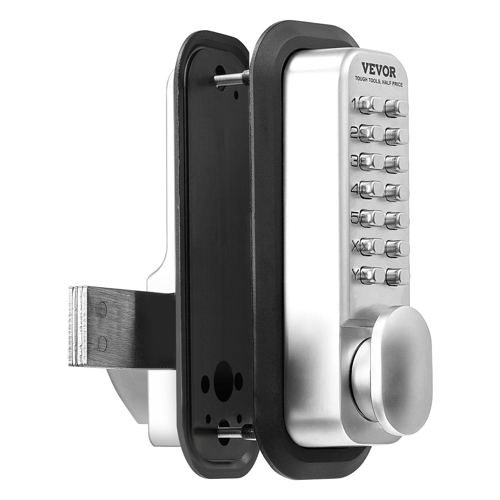 VEVOR Mechanical Keyless Entry Door Lock, 14 Key Mechanical Door Lock, Mechanical Keypad Door Lock with Adjustable Thumb Knob, Single-Side Zinc Alloy Waterproof Keyless Gate Lock, for Home Office