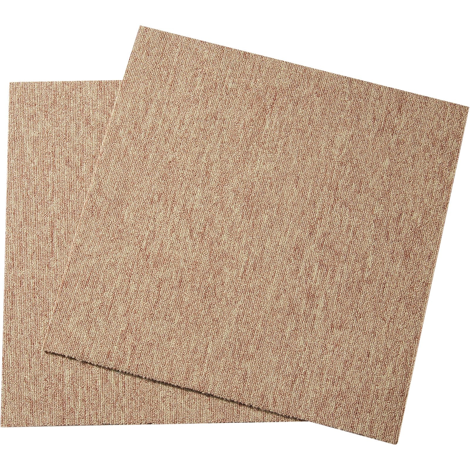 VEVOR Carpet Tiles Reusable, 20"x 20" Carpet Squares With Padding Attached, Soft Padded Carpet Tiles, Easy Install DIY for Bedroom Living Room Indoor Outdoor 16 Tiles, Dark Brown