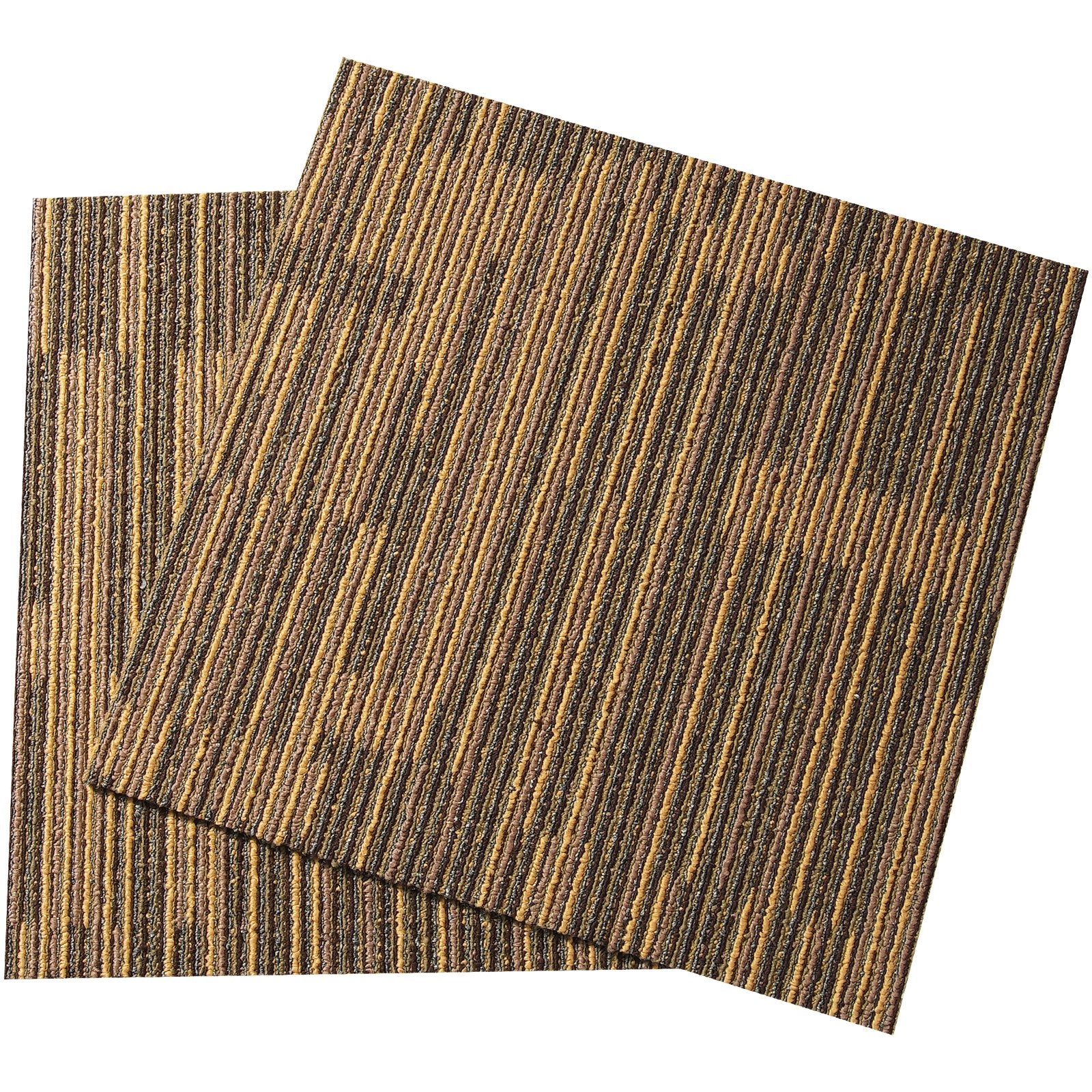 VEVOR Carpet Tiles Reusable, 20"x 20"Carpet Squares With Padding Attached, Soft Padded Carpet Tiles, Easy Install DIY for Bedroom Living Room 12Tiles, Mixed Brown