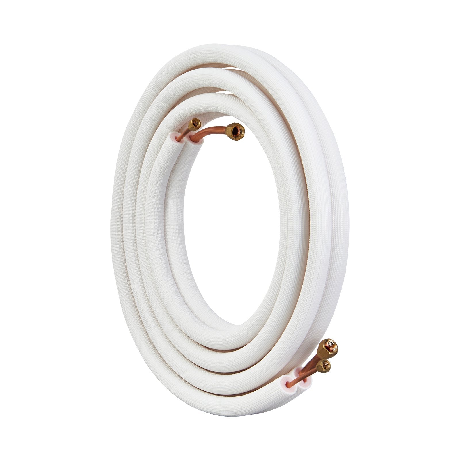 VEVOR 4876.8mm Mini Split Line Set, 6.4 & 12.7mm O.D Copper Pipes Tubing and Triple-Layer Insulation, for Air Conditioning or Heating Pump Equipment & HVAC with Rich Accessories 18ft Connection Cable