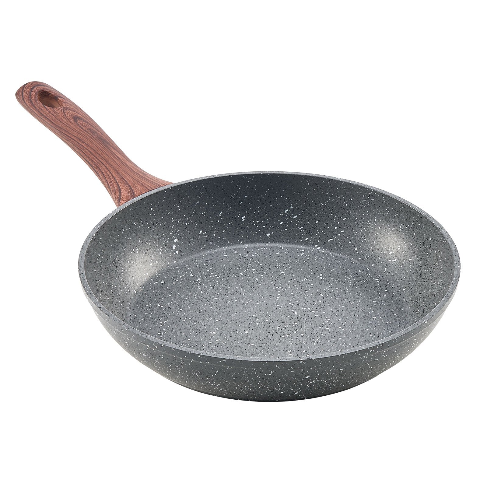 VEVOR Frying Pan Skillet, Aluminum Egg Fry Pans, 3 Piece Set 250, 280, 325 mm , Nonsitck Heavy-Duty Skillets with Heat-Resistant Handle, Chef's Kitchen Cookware, for Gas, Electric, Induction, Grey