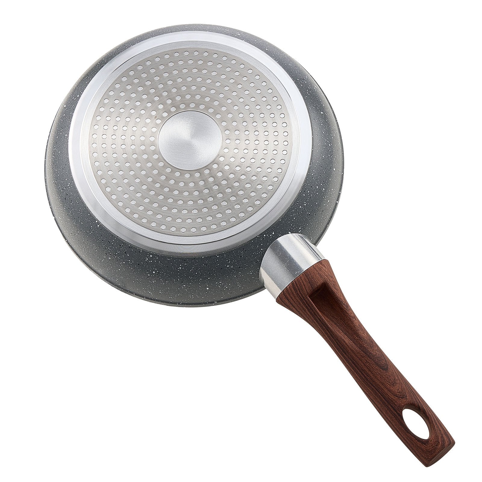 VEVOR Frying Pan Skillet, Aluminum Egg Fry Pans, 3 Piece Set 250, 280, 325 mm , Nonsitck Heavy-Duty Skillets with Heat-Resistant Handle, Chef's Kitchen Cookware, for Gas, Electric, Induction, Grey