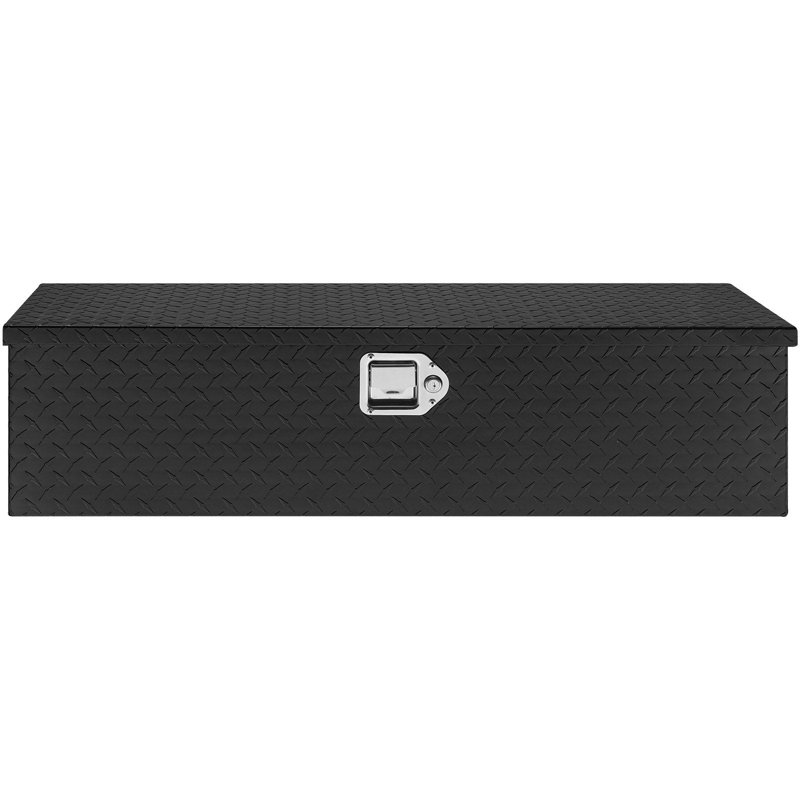VEVOR Heavy Duty Aluminum Truck Bed Tool Box, Diamond Plate Tool Box with Side Handle and Lock Keys, Storage Tool Box Chest Box Organizer for Pickup, Truck Bed, RV, Trailer, 990 x 330 x 254 mm, Black