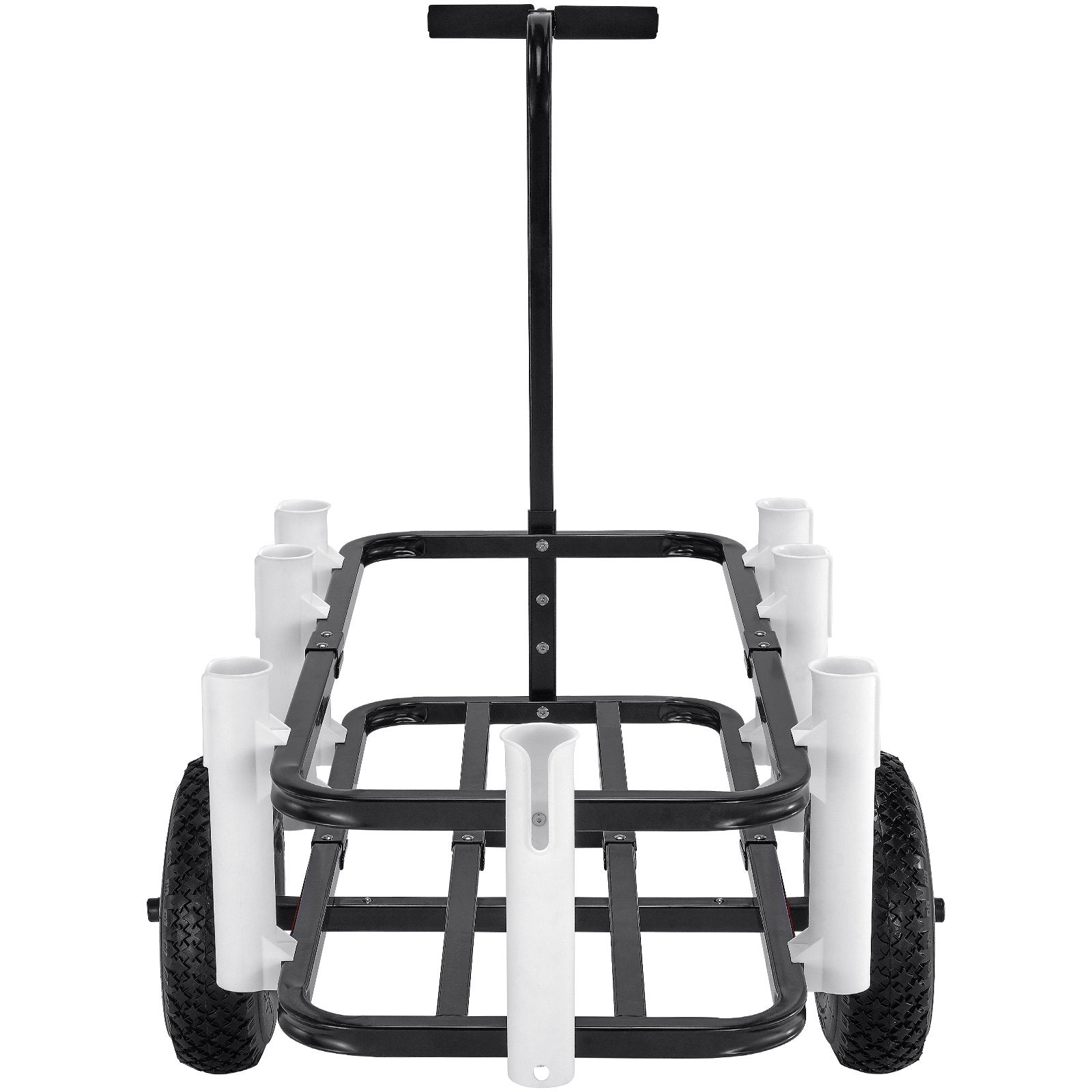 VEVOR Beach Fishing Cart, 91 kg Load Capacity, Fish and Marine Cart with Two 275 mm Big Wheels Rubber Balloon Tires for Sand, Heavy-Duty Steel Pier Wagon Trolley with 7 Rod Holders for Fishing, Picnic