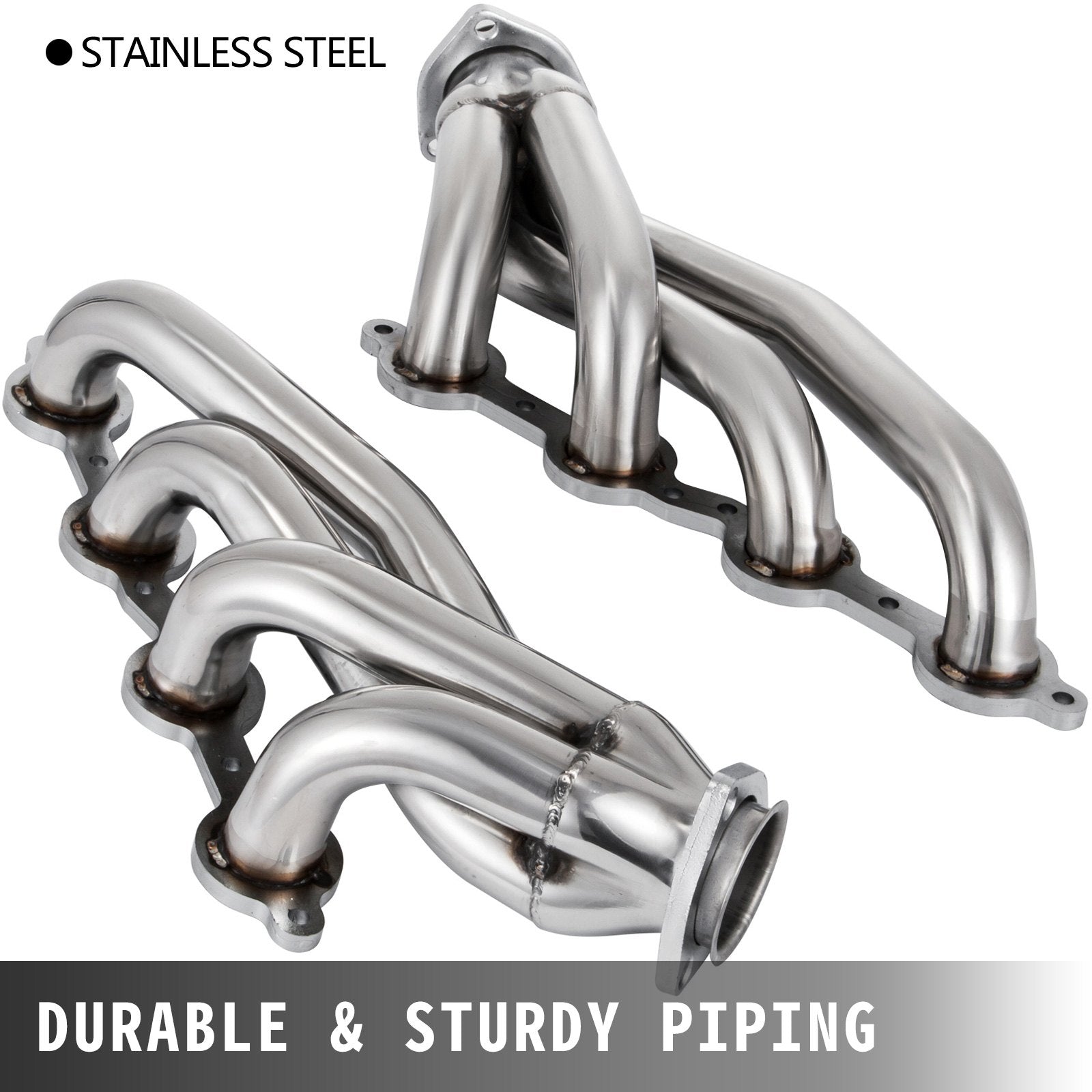 VEVOR Exhaust Header Set 1 5/8" Exhaust Turbo Headers, Stainless Steel Exhaust Manifold Headers, Shorty Engine Conversion LS Swap Exhaust Headers for Chevy Corvette 1963-1981 V8 Engines LS1 LS2 LS3 LS6 LS10 SUV/Truck Car