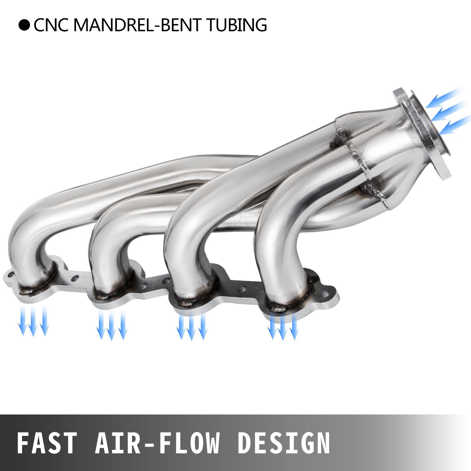 VEVOR Exhaust Header Set 1 5/8" Exhaust Turbo Headers, Stainless Steel Exhaust Manifold Headers, Shorty Engine Conversion LS Swap Exhaust Headers for Chevy Corvette 1963-1981 V8 Engines LS1 LS2 LS3 LS6 LS10 SUV/Truck Car