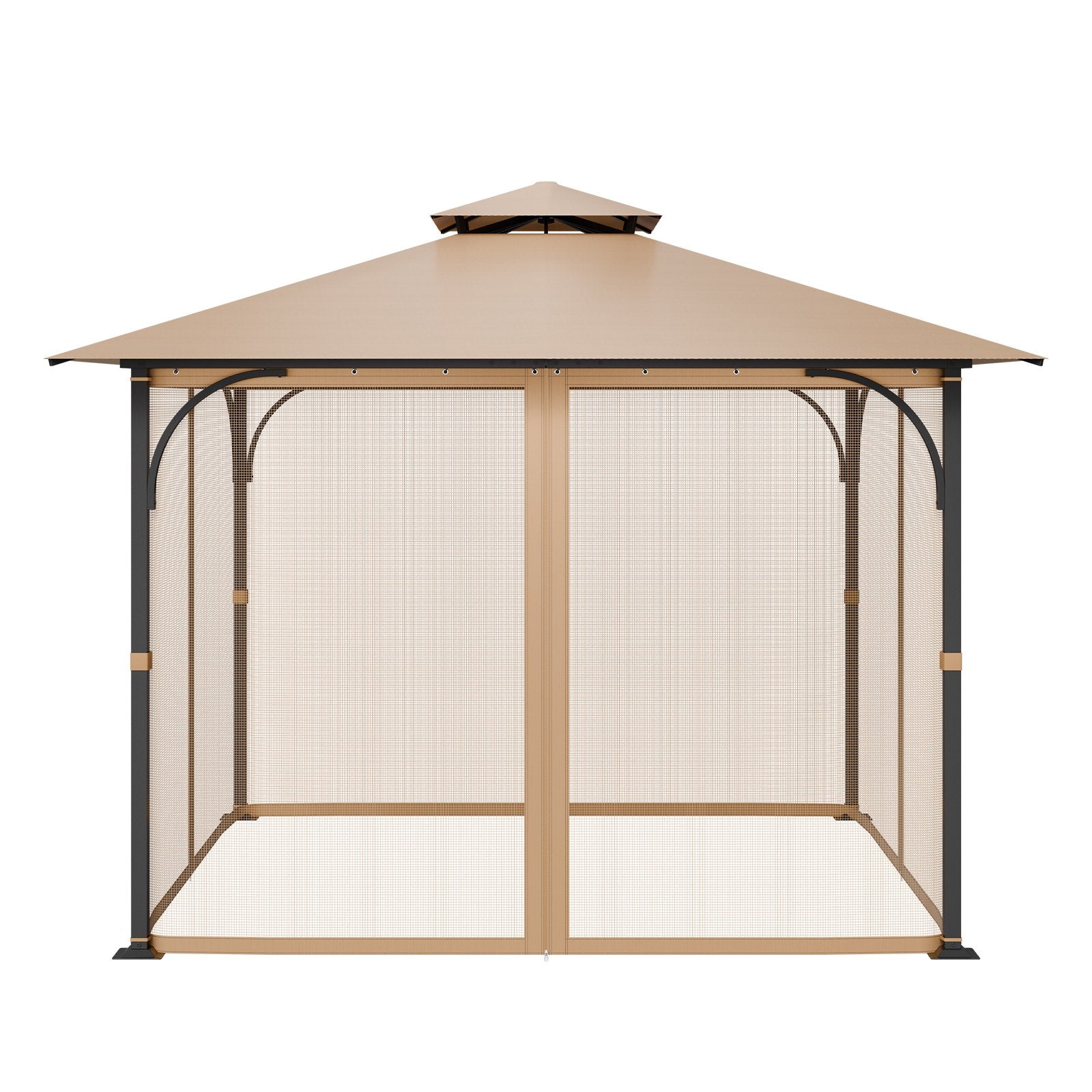 VEVOR Gazebo Netting Replacement, Fit Most 10 x 10 x 7 FT Gazebo Curtain, Outdoor Garden Net, 4-Panel Sidewall Mesh Net, Patio Midge Netting with Double Zipper, Canopy Screen Netting Only