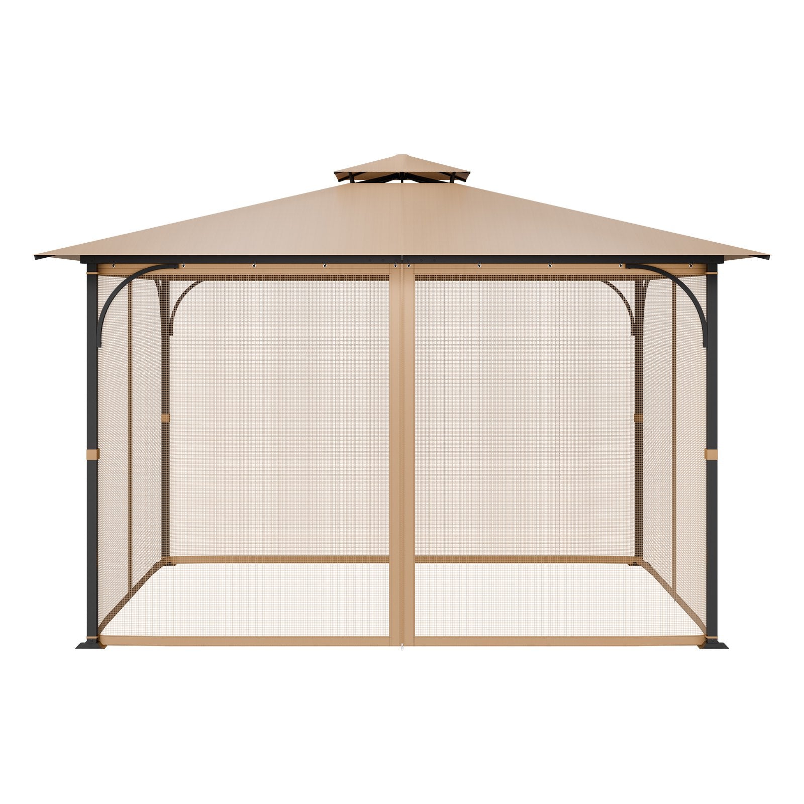 VEVOR Gazebo Netting Replacement, Fit Most 10 x 12 x 7.3 FT Gazebo, Outdoor Garden Gazebo Net, 4-Panel Sidewall Mesh Gazebo Curtain, Patio Midge Netting with Double Zipper, Canopy Screen Netting Only