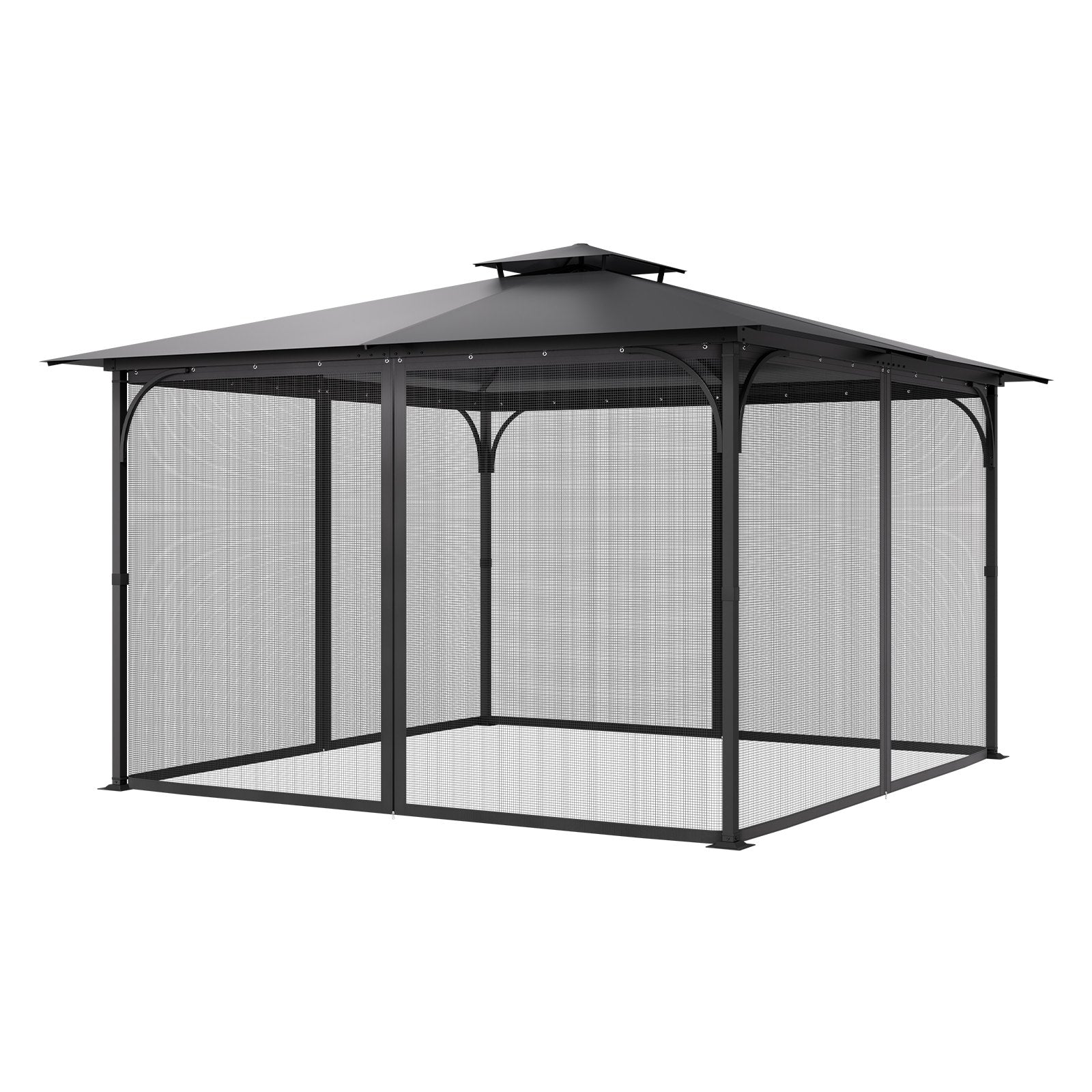VEVOR Gazebo Netting Replacement, Fit Most 12 x 12 x 7.5 FT Gazebo Curtain, Outdoor Garden Net, 4-Panel Sidewall Mesh Net, Patio Midge Netting with Double Zipper, Canopy Screen Netting Only