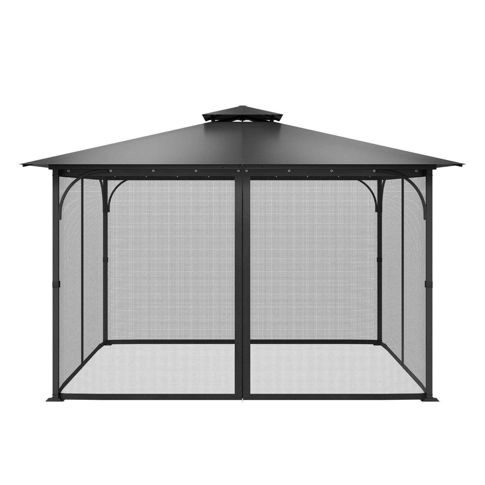 VEVOR Gazebo Netting Replacement, Fit Most 12 x 12 x 7.5 FT Gazebo Curtain, Outdoor Garden Net, 4-Panel Sidewall Mesh Net, Patio Midge Netting with Double Zipper, Canopy Screen Netting Only