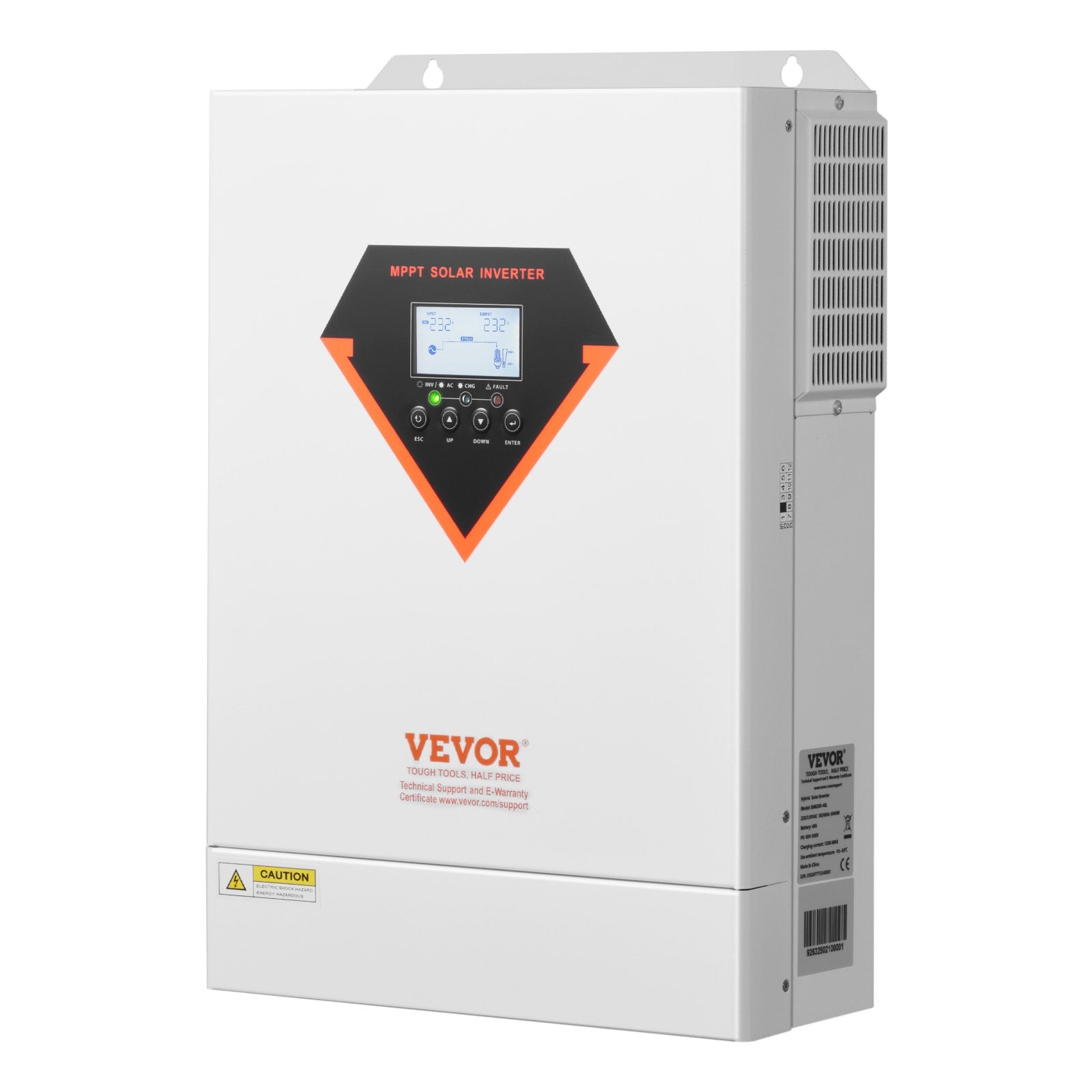 VEVOR Hybrid Solar Inverter, 6000W, All in One Pure Sine Wave Power Inverter Charger, 220V AC, with Built-in 120A MPPT Solar Charger Controller, for Off-Grid System Lead Acid Lithium Battery