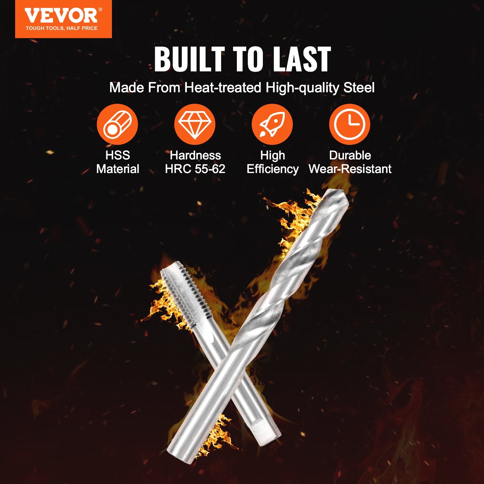 VEVOR Helicoil Thread Repair Kit, 338-Piece SAE and Metric Rethreading Tool Kit, M5, M6, M8, M10, M12, 1/4", 5/16", 3/8", 7/16", 1/2", HSS Drill Bits Thread Inserts Taps Breakoff Installation Tools
