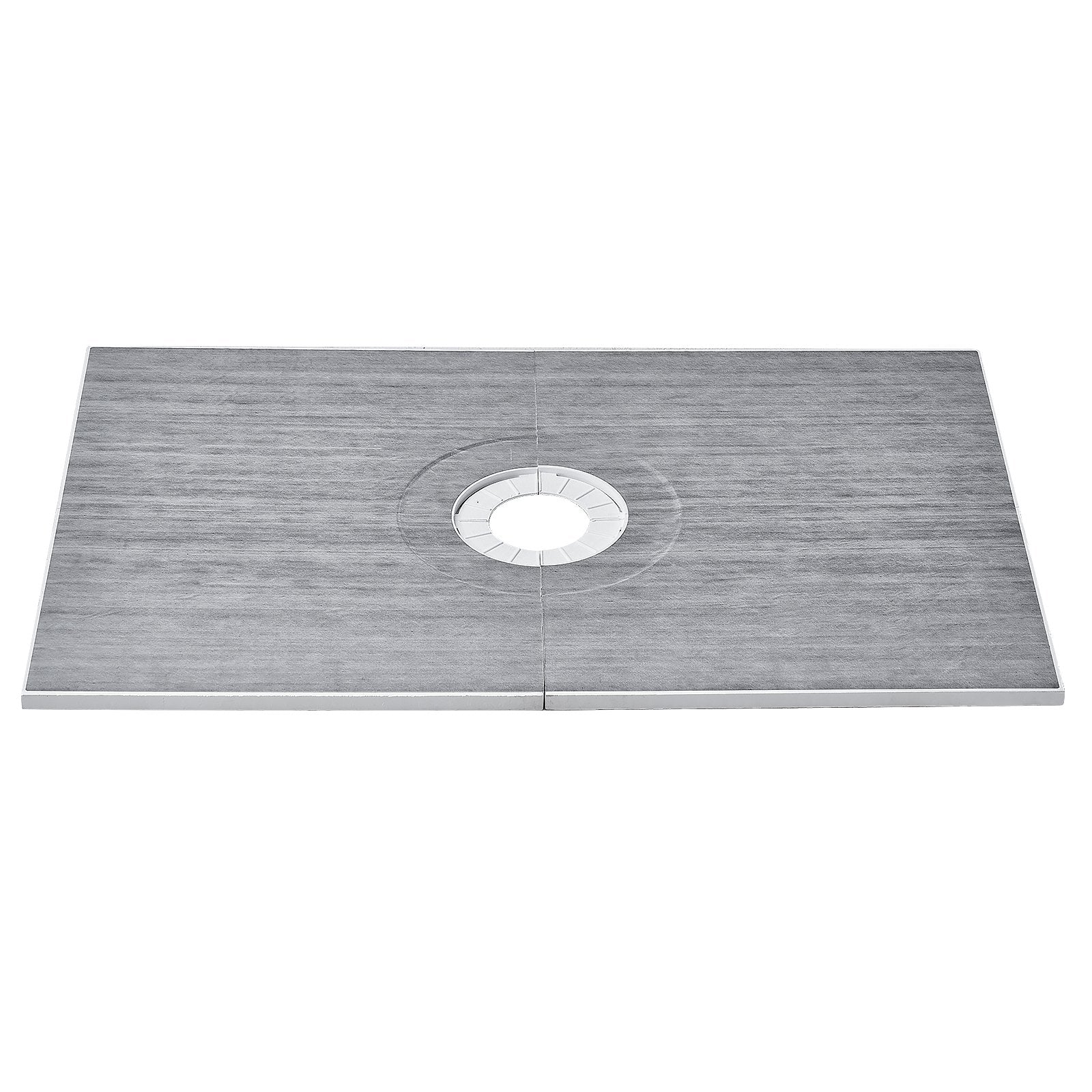VEVOR Shower Curb Kit, 1524x965mm Shower Pan Kit with 160mm Central Drain, Lightweight EPS Shower Installation Kits with 2 Waterproof Cloths, Shower Pan Slope Sticks Fit for Bathroom