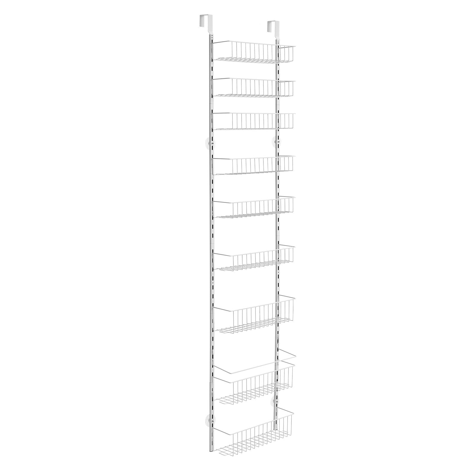 VEVOR Over the Door Pantry Organizer, 9-Tier Pantry Organization and Storage, Heavy-Duty Steel Hanging Spice Rack, Adjustable Wall Seasoning Shelves, for Home Kitchen Laundry Room Bathroom, White