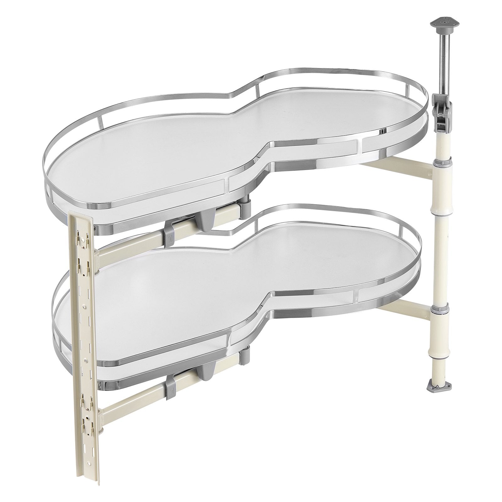 VEVOR Swing Left Blind Corner Cabinet, Pull Out Organizer for 36 inch Width Blind Cabinet, 2 Tier Height Adjustable Swing Tray, Soft Close Kitchen Cloud Blind Organizer, Left Open