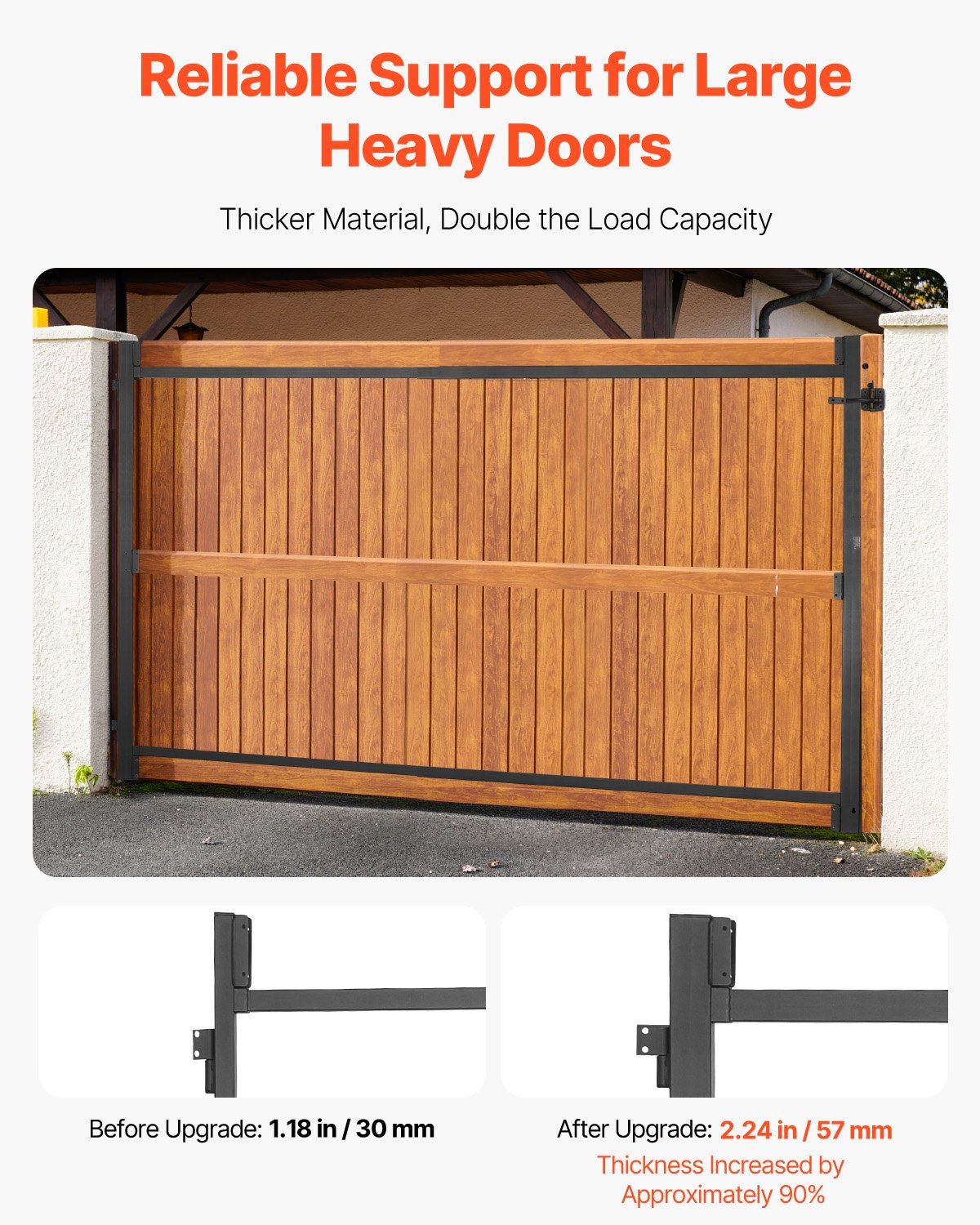 VEVOR Gate Building Kit, Fits 152.4 to 243.8 cm Wide Openings, Up from 182.9 to 213.4 cm High Fence, Adjustable Gate Building Kit, Anti Sag Full Gate Frame Kit with Latch Lock, for Wooden Fence, Iron