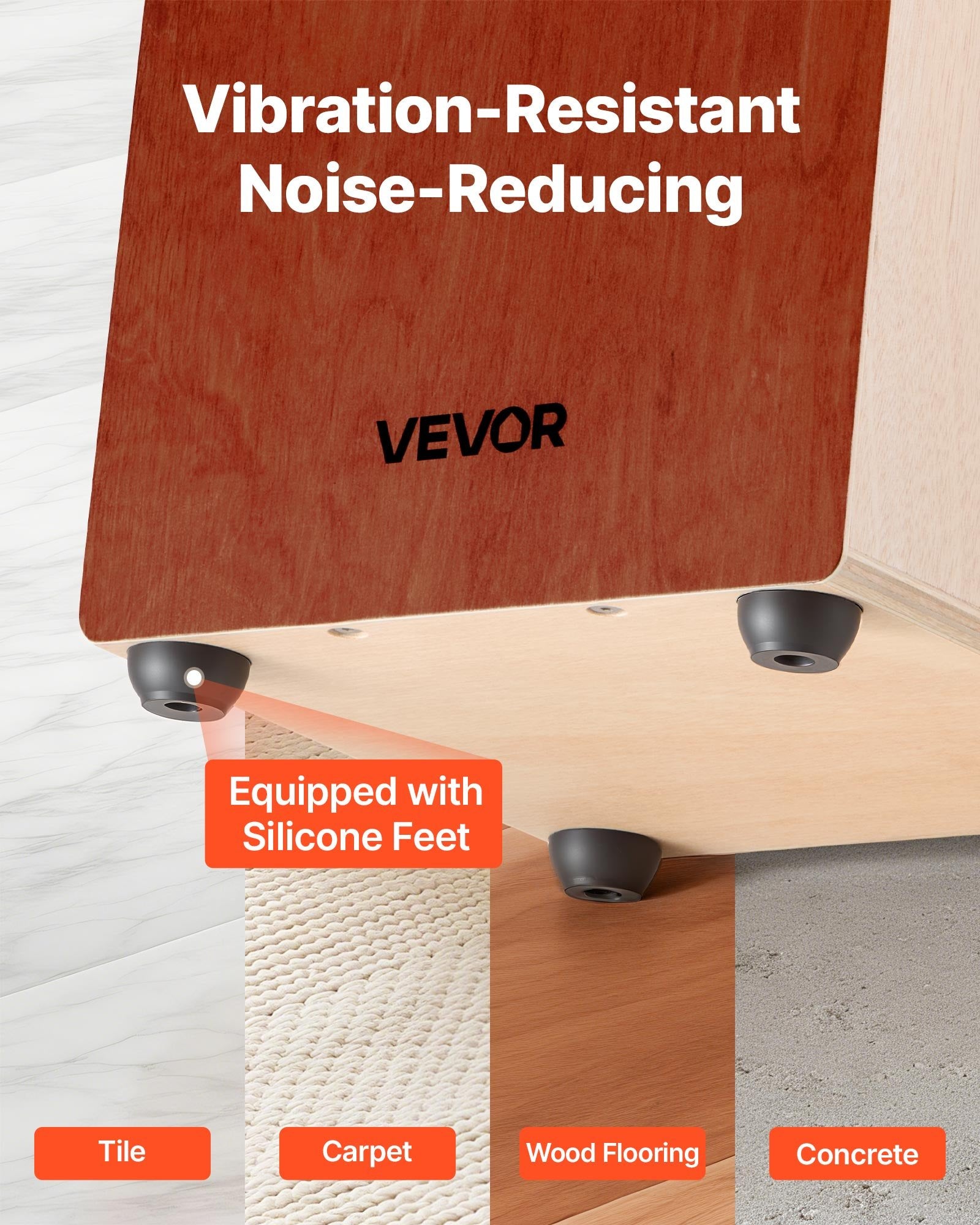 VEVOR Cajon Box Drum, with Internal Guitar Strings, Lightweight Wooden Percussion Box, Portable Birch Wood Drum Musical Instrument with Silicone Feet, for Beginner & Professional, 305 x 305 x 430 mm