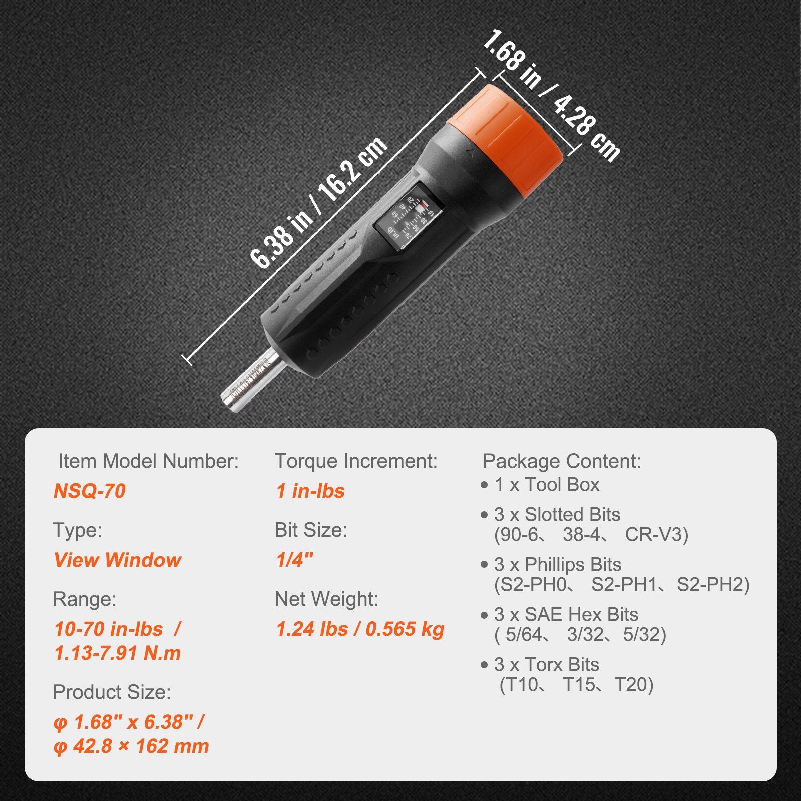 VEVOR Torque Screwdriver 1/4
