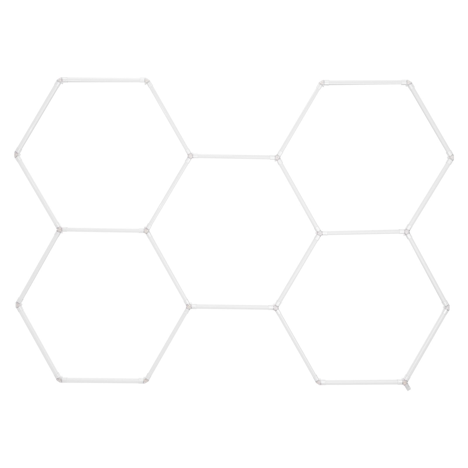 VEVOR Hexagon Garage Lights, 26400LM, 6500K 5 Grid Systems Honeycomb Hexagonal Garage LED Lights, DIY Cool White Car Detailing Garage Ceiling Lighting Bright Shop Light for Gym Basement Workshop