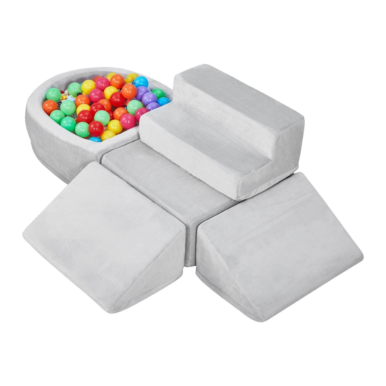 VEVOR Climbing Toys, 5-Piece Set, Foam Climbing Blocks for Toddlers 6 Months to 3 Years, Baby Climbing Blocks with Ball Pit Balls Not Included , Indoor Climb and Crawl Activity Playset for Crawling