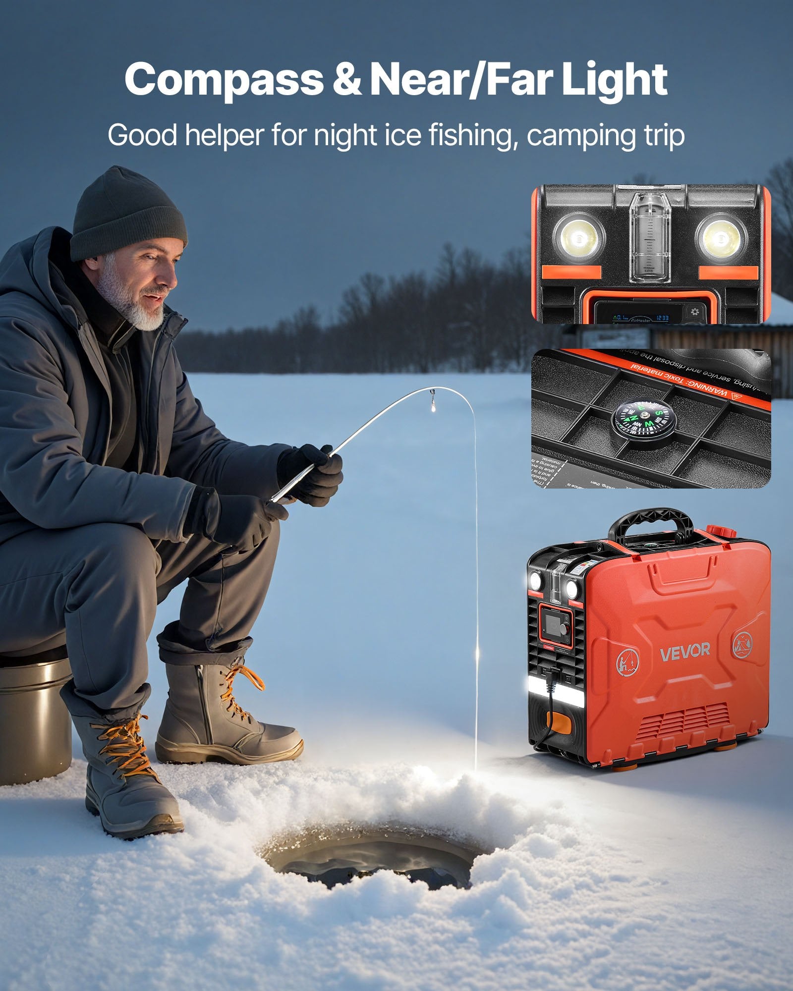 VEVOR Diesel Heater, 8KW, DC 12V, All in One Portable Diesel Air Heater with Bluetooth APP Control, Remote Control and LCD Screen, 4.5 L Fuel Tank for Vehicles, Vans, RVs, Campers, and Garages