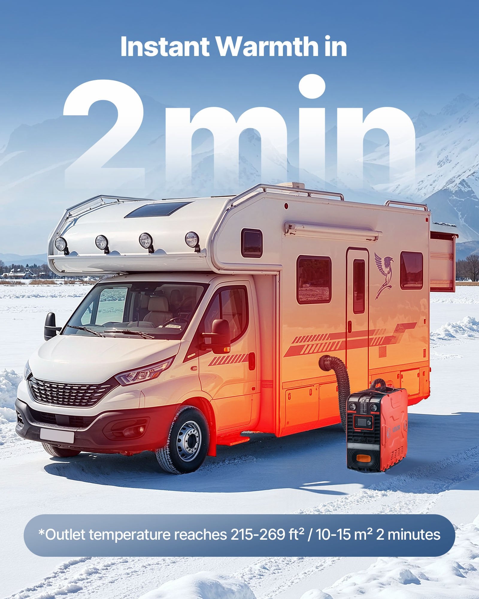 VEVOR Diesel Heater, 8KW, DC 12V, All in One Portable Diesel Air Heater with Bluetooth APP Control, Remote Control and LCD Screen, 4.5 L Fuel Tank for Vehicles, Vans, RVs, Campers, and Garages