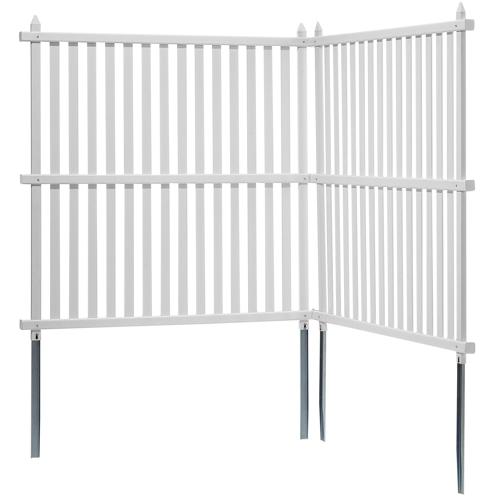 VEVOR 1.22m W x 1.22m H Vinyl Privacy Fence Panels, Air Conditioner Fence, Outdoor Privacy Screens for Trash Can, Pool Equipment Enclosure, Privacy Screen Kit Strip Panels 2 Panels
