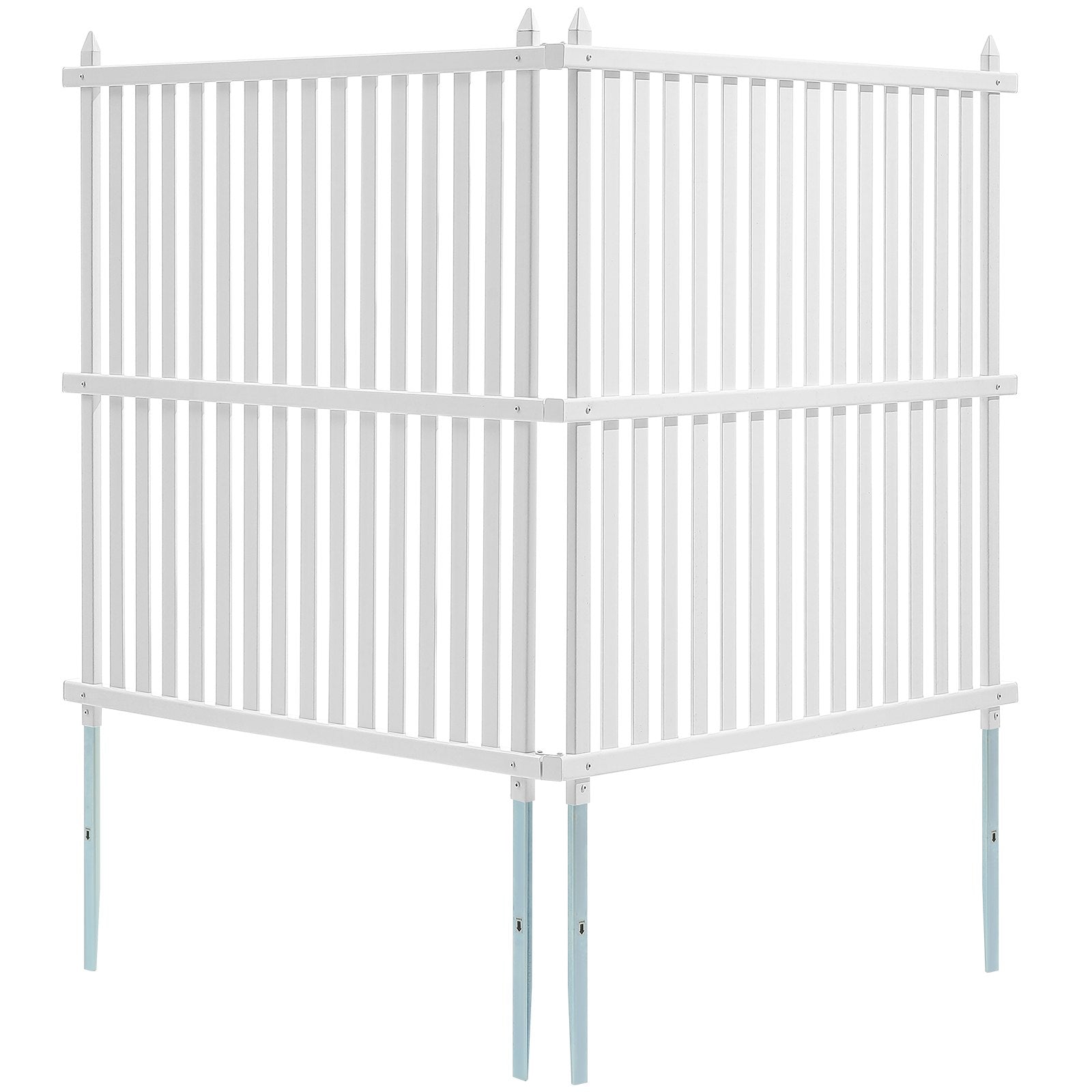VEVOR 1.22m W x 1.22m H Vinyl Privacy Fence Panels, Air Conditioner Fence, Outdoor Privacy Screens for Trash Can, Pool Equipment Enclosure, Privacy Screen Kit Strip Panels 2 Panels