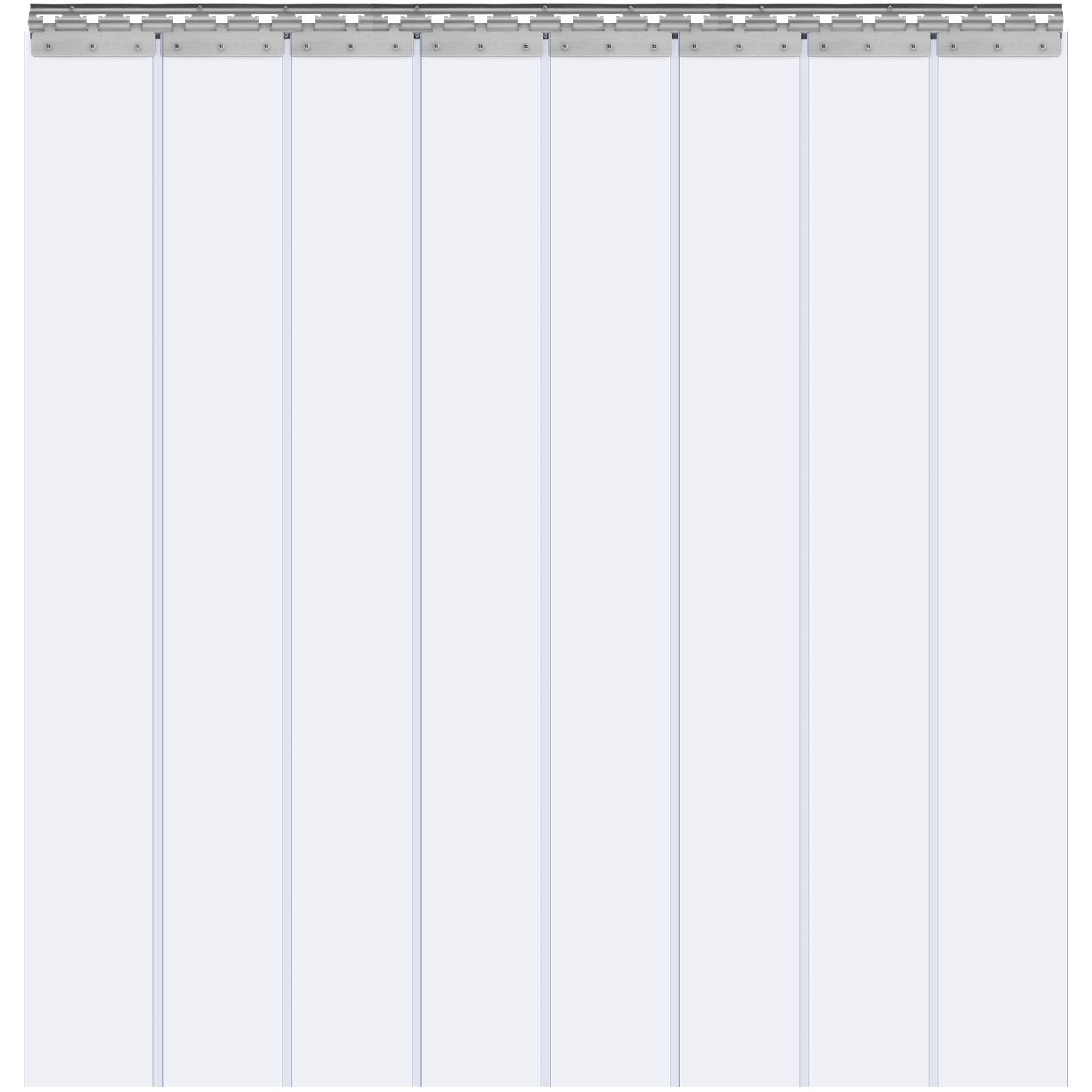 VEVOR Strip Curtain, 213.4 cm Height x 122 cm Width, 2 mm Thickness, 8PCS Clear PVC Strip Door Curtain, Freezer Curtain, Plastic Door Strips for Walk in Freezers, Cooler, Warehouse, with 50% Overlap
