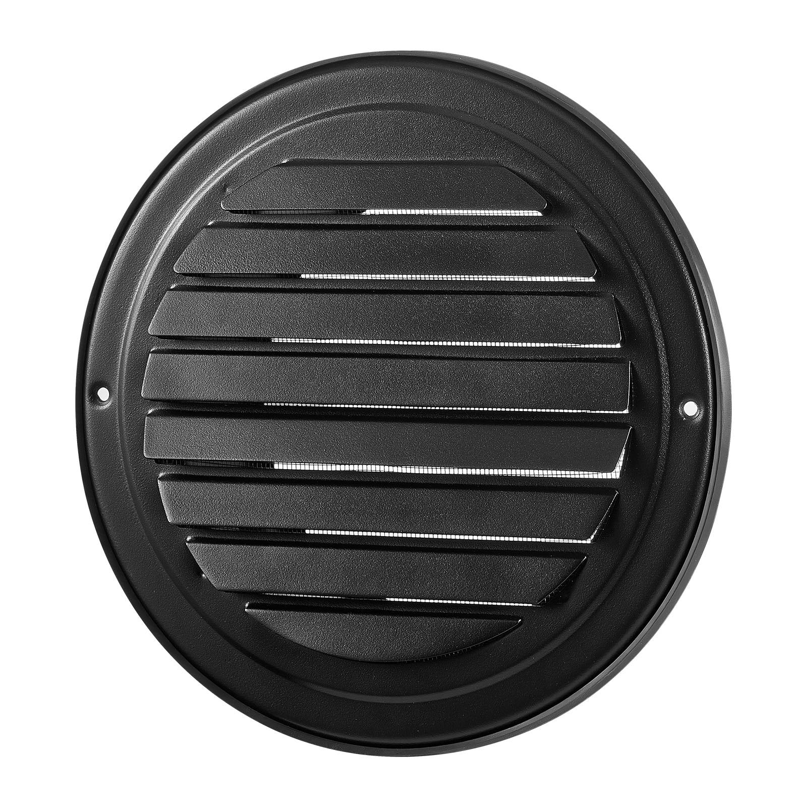 VEVOR 145 mm Wall Vent Cover, Louvered Round AC Vent Gable Cover, Premium Stainless Steel & with Built-in a Protection Screen, for House,Bathroom,Garage,Kitchen,Basement 2 Pack, Black