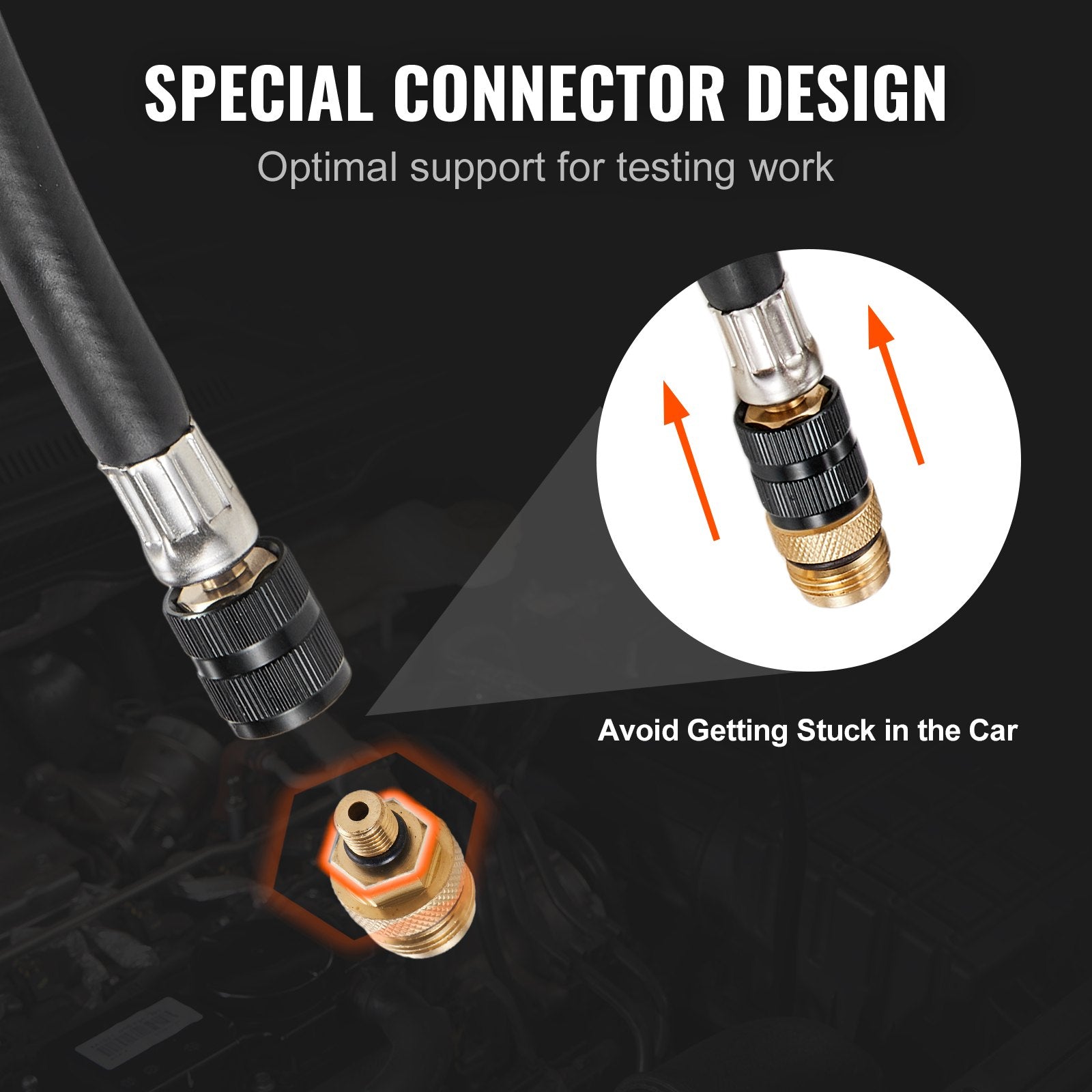 VEVOR Compression Tester Adapter Kit, 9 Pcs Automotive Engine Cylinder Leak Down Compression Test, Accurate Dual Scale Pressure Gauge 0-300 psi, with Long Reach Hoses and Case for Engine Cylinders