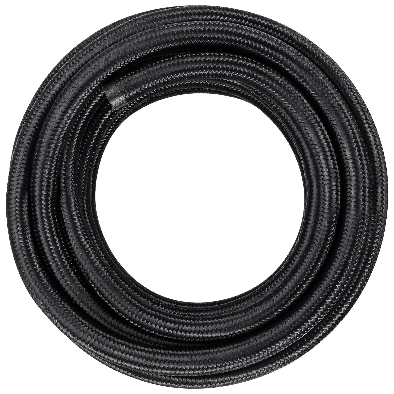 VEVOR 6AN Fuel Line Kit, 7.62 m Fuel Hose Kit, Nylon Stainless Steel Braided PTFE Fuel Line Kit, E85/Oil/Gas/Diesel Hose End Fitting Kit, with 15 PCS Swivel Fitting Adapter Kit, Black