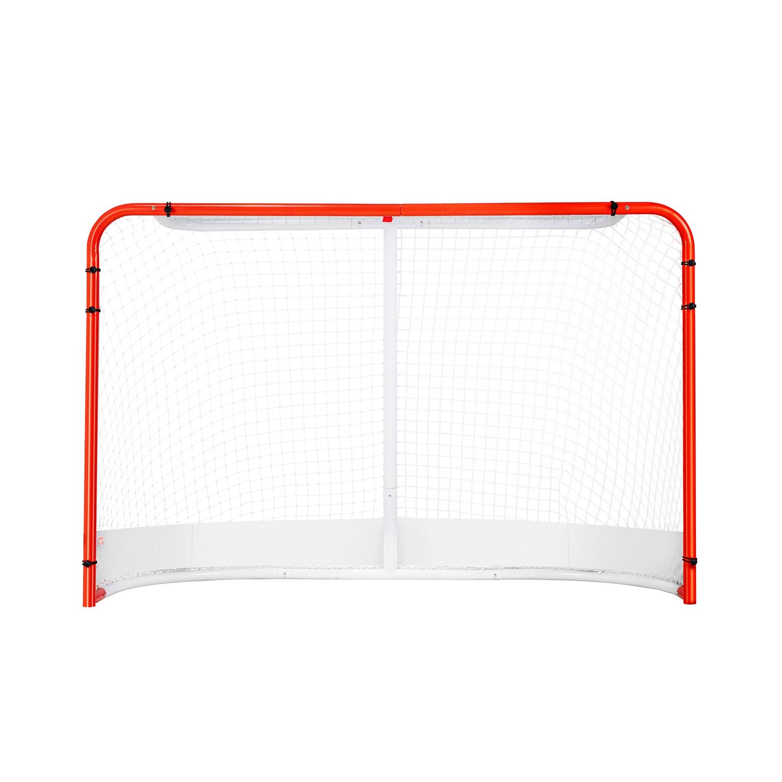 VEVOR Street Hockey Net, Indoor Outdoor Steel Hockey Goal, Official Regulation Pro Hockey Training Goal Set, Portable Hockey Goal with Net, Easy Assemble, 72" x 48", White/Red
