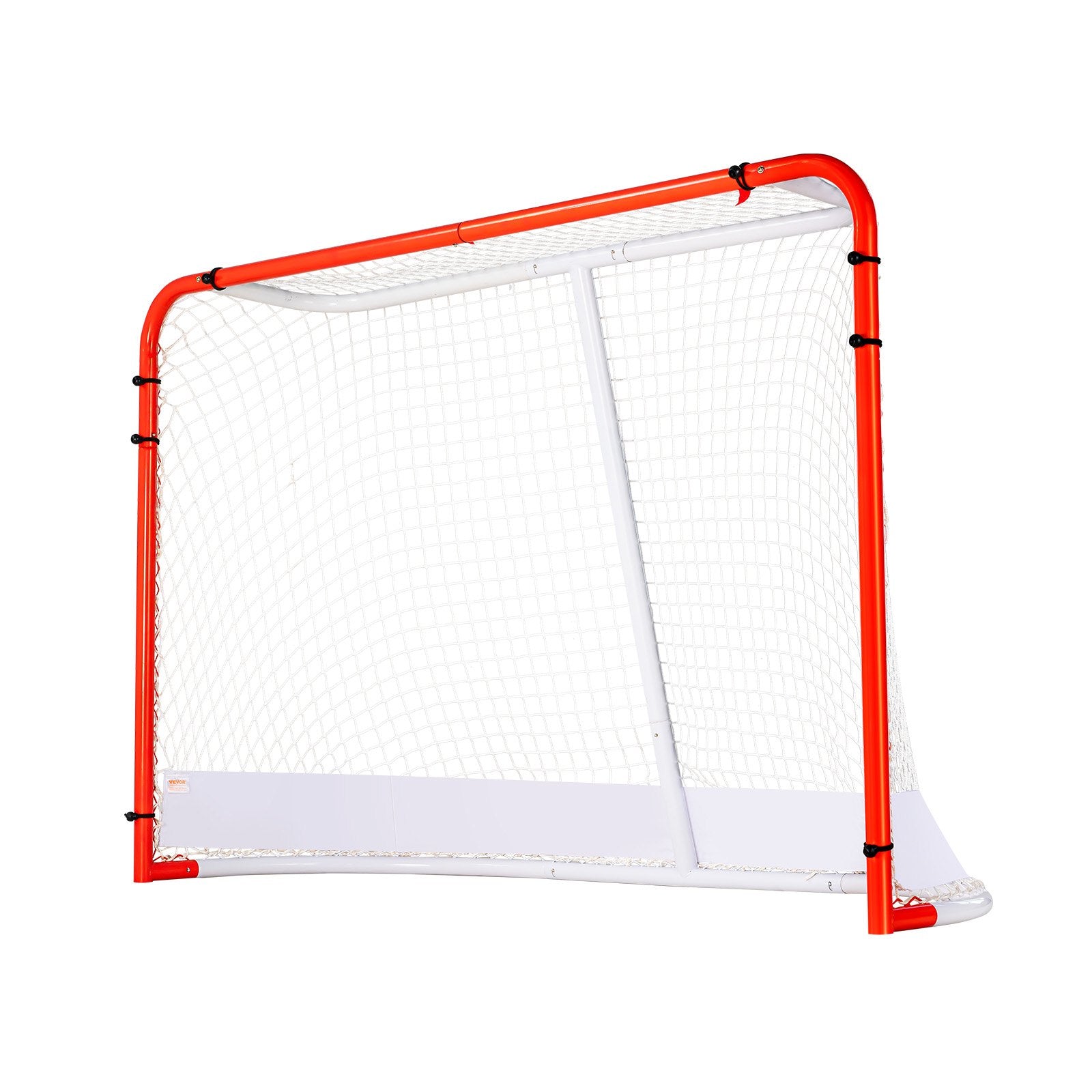 VEVOR Street Hockey Net, Indoor Outdoor Steel Hockey Goal, Official Regulation Pro Hockey Training Goal Set, Portable Hockey Goal with Net, Easy Assemble, 72" x 48", White/Red
