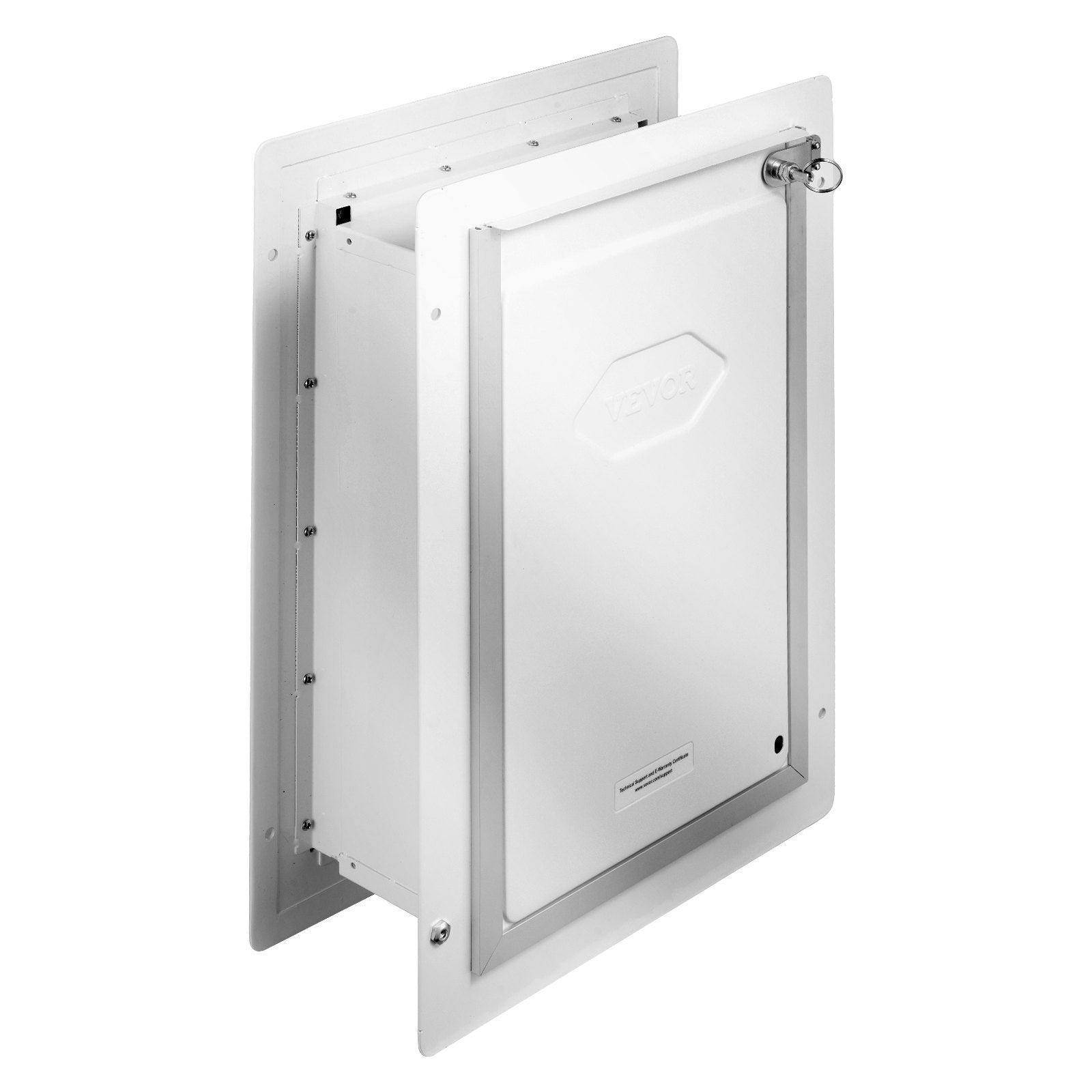 VEVOR Pet Door, 31.2 x 43.5 cm Metal Frame with Lock and 3-Flap System, Weatherproof Doggy Door, Easy to Install in Interior or Exterior Walls, Pet Door Suitable for Cat Doggie Kitties White-Medium