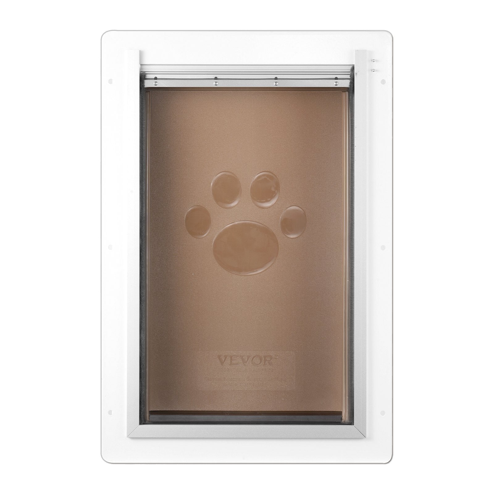 VEVOR Pet Door, 31.2 x 43.5 cm Metal Frame with Lock and 3-Flap System, Weatherproof Doggy Door, Easy to Install in Interior or Exterior Walls, Pet Door Suitable for Cat Doggie Kitties White-Medium